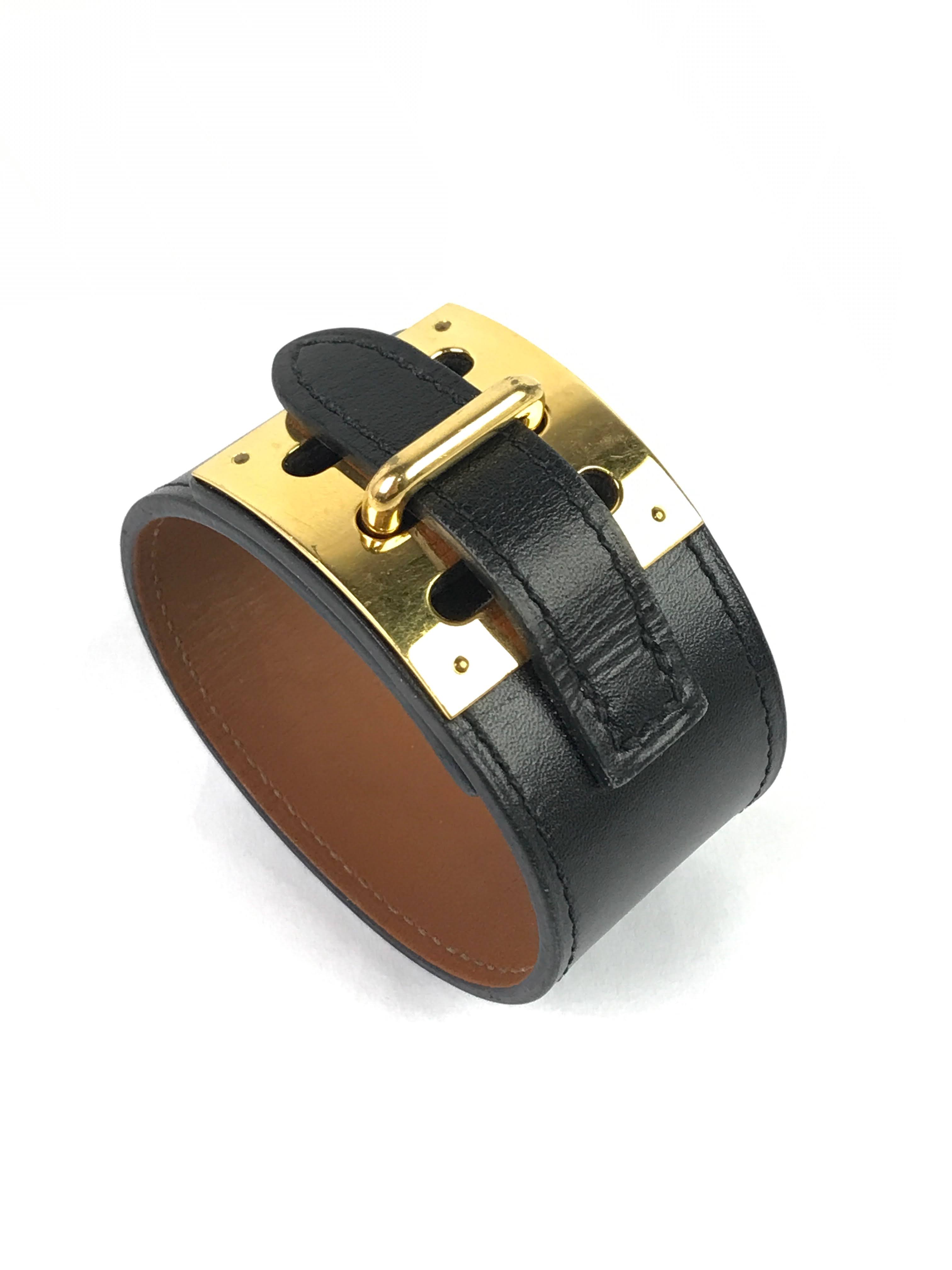 Black Box Calf Leather Intense Bracelet w/GHW