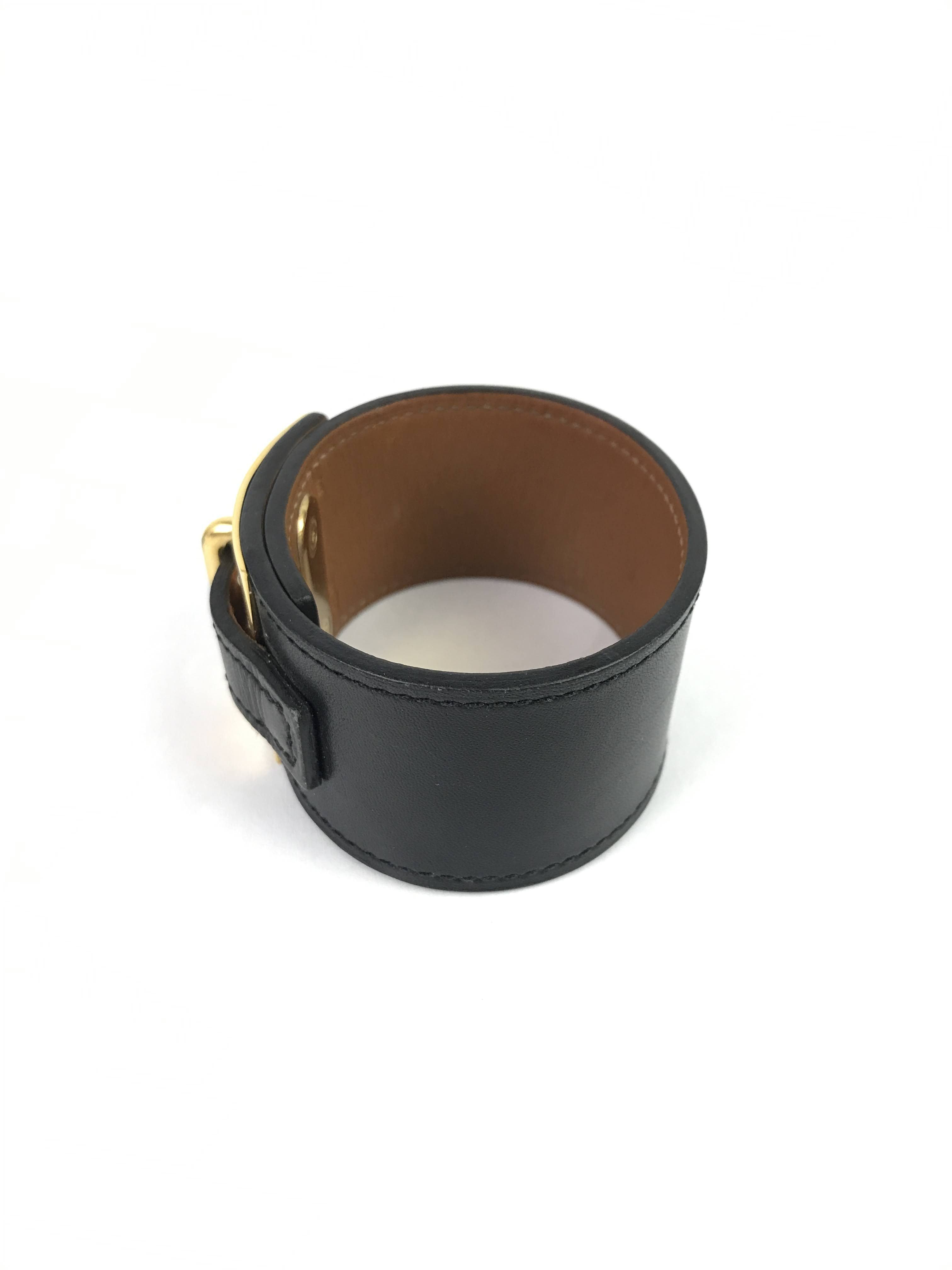 Black Box Calf Leather Intense Bracelet w/GHW