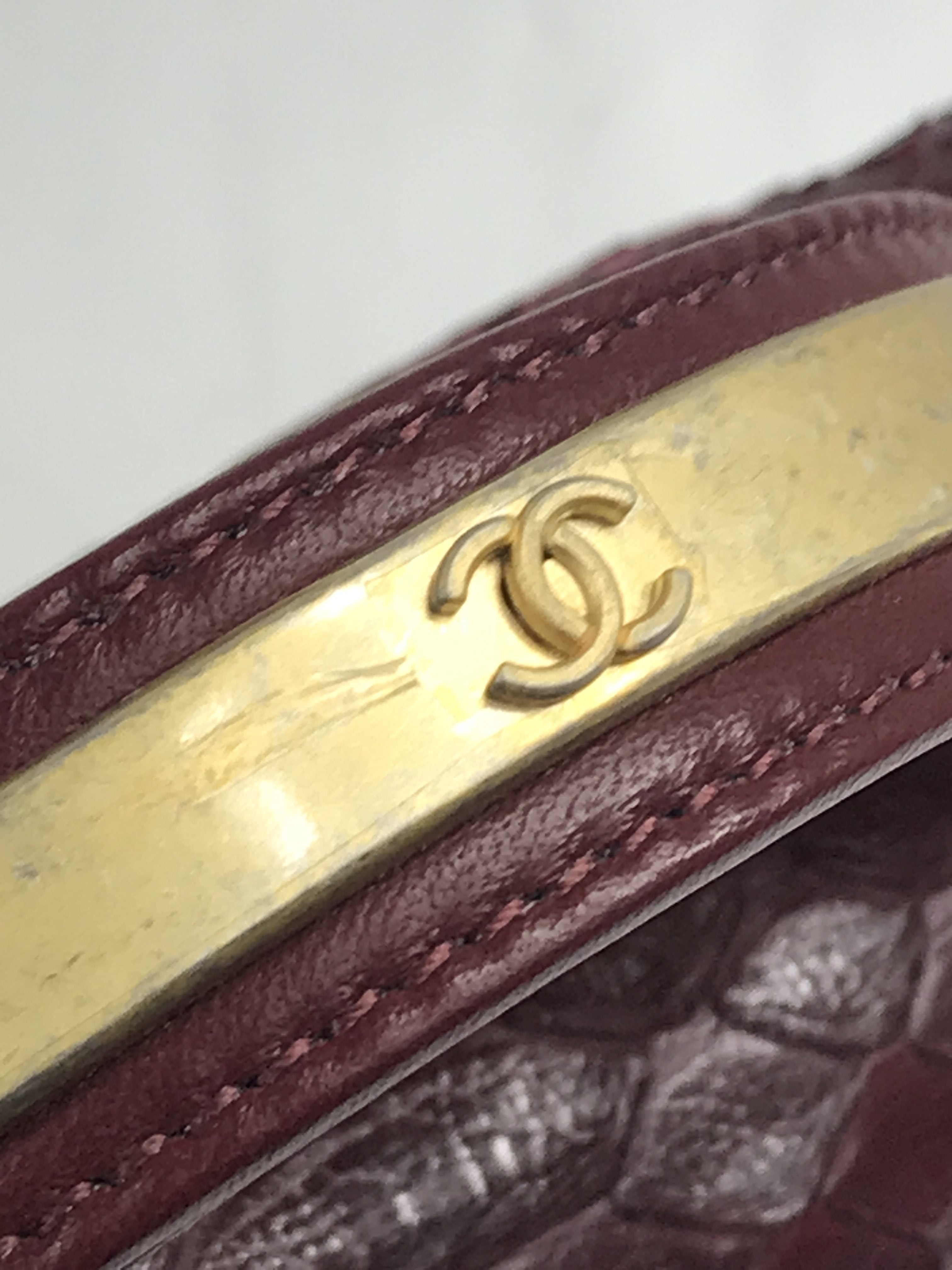Burgundy Python “Carry Chic” Small Top Handle Flap Bag W/AGHW