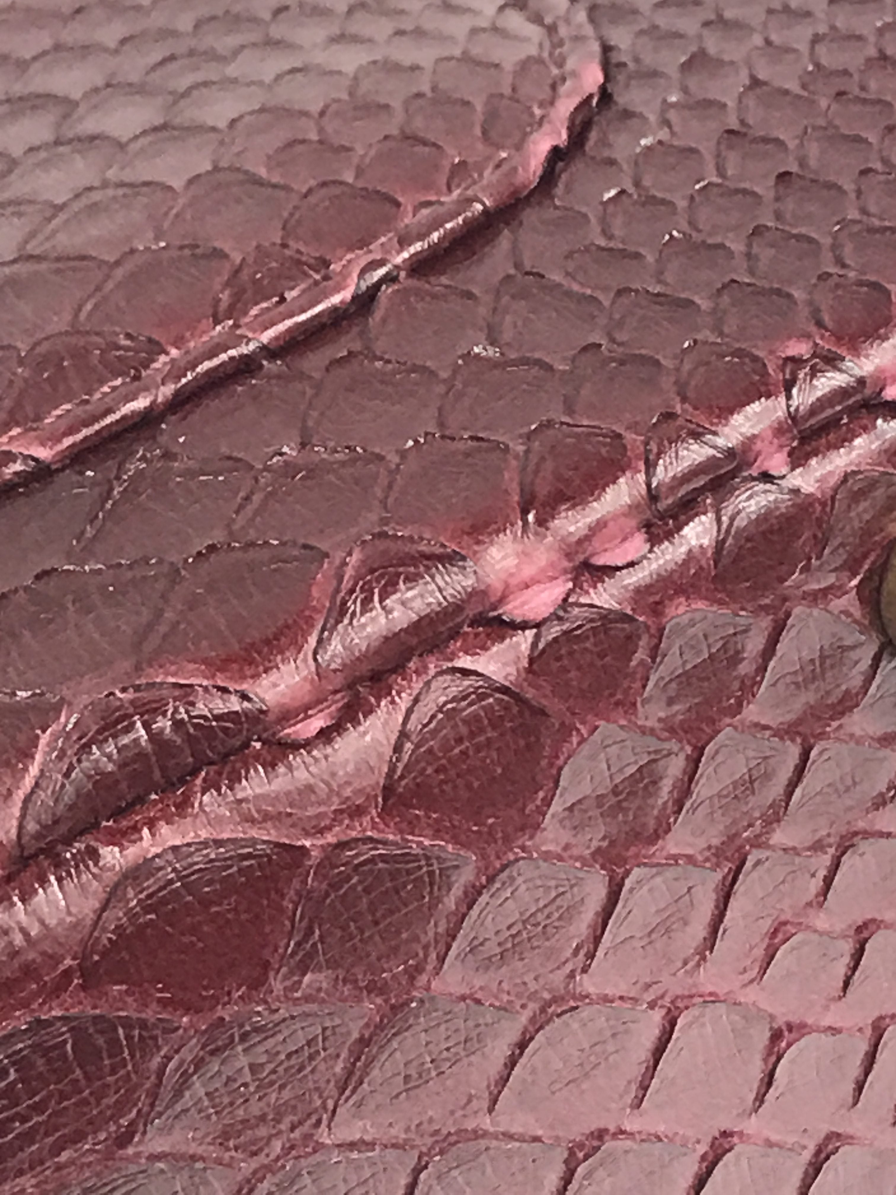 Burgundy Python “Carry Chic” Small Top Handle Flap Bag W/AGHW