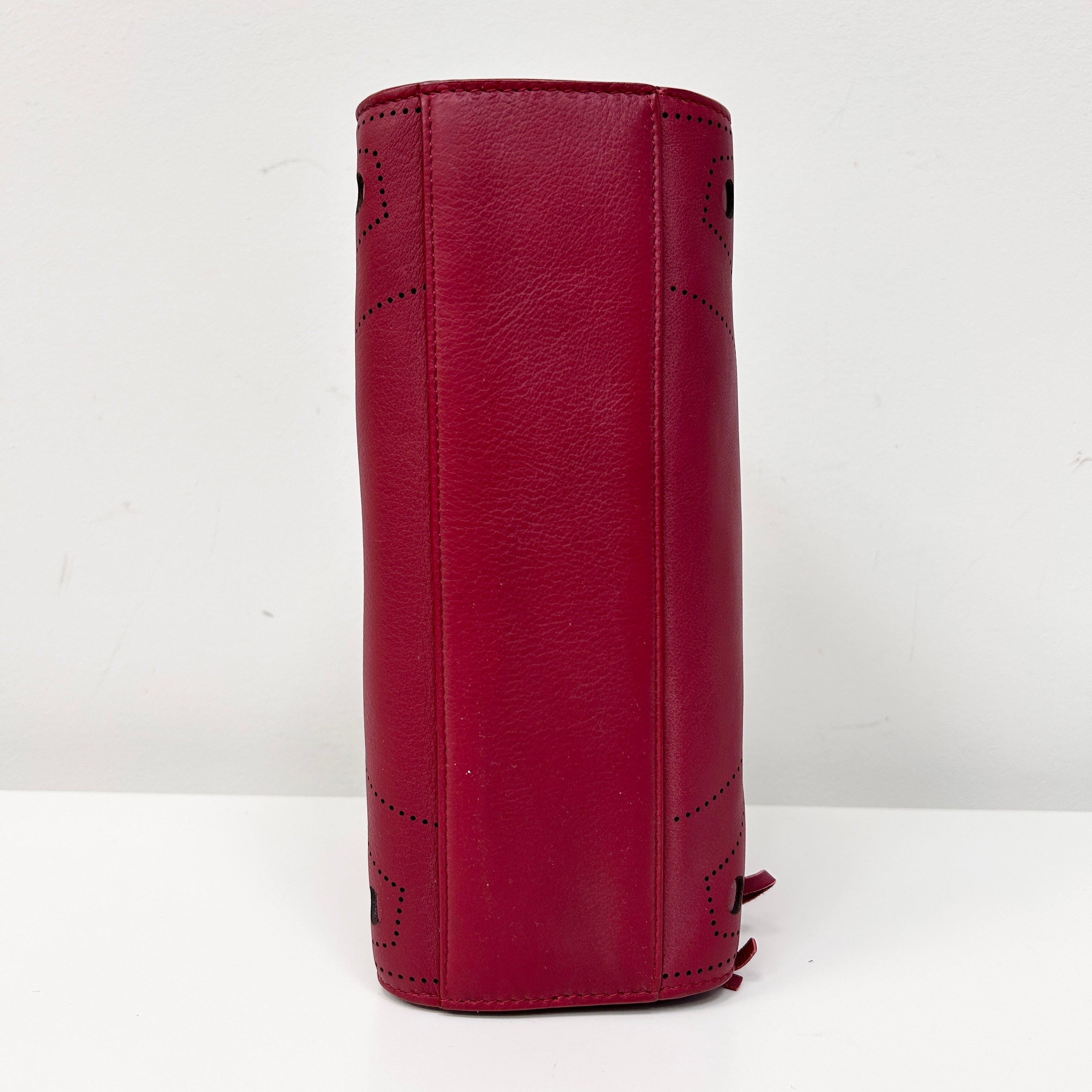 Red Leather Mini BlackOut City Bag w/Gunmetal HW