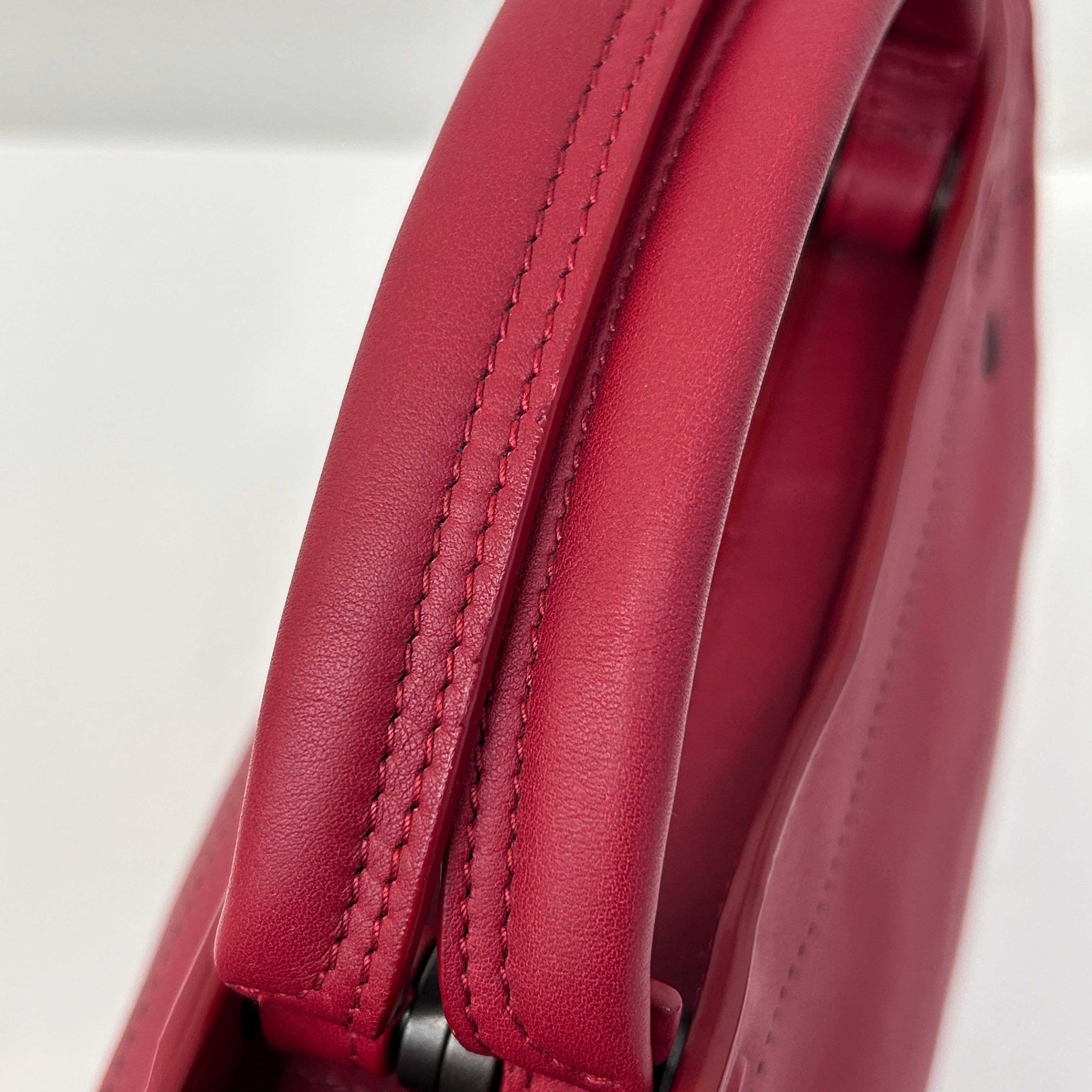 Red Leather Mini BlackOut City Bag w/Gunmetal HW