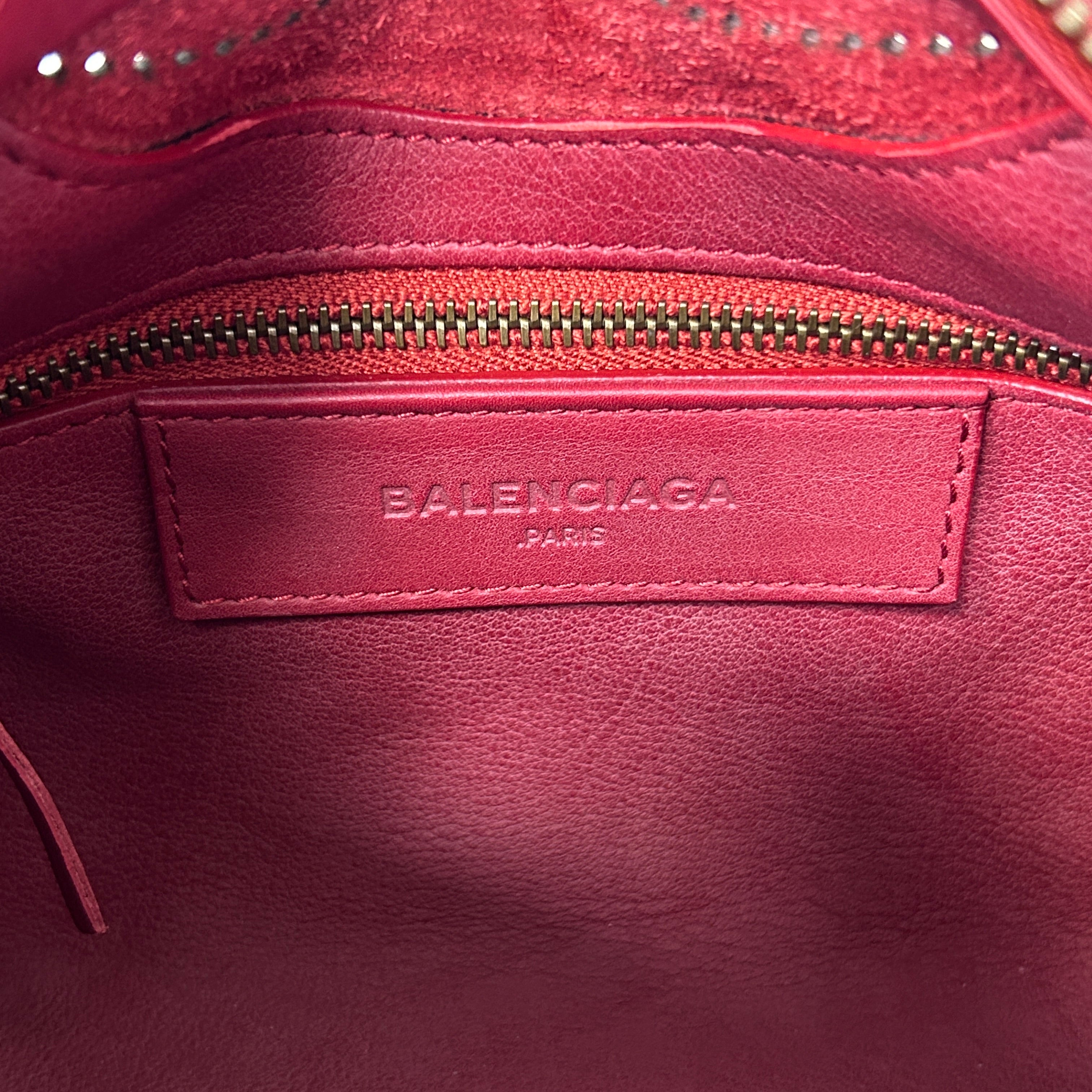 Red Leather Mini BlackOut City Bag w/Gunmetal HW