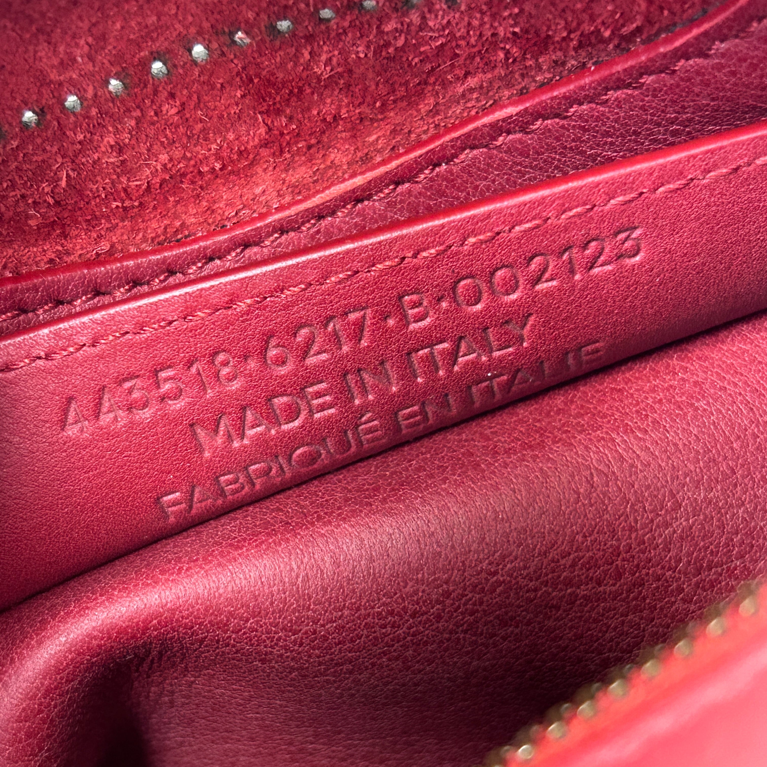 Red Leather Mini BlackOut City Bag w/Gunmetal HW