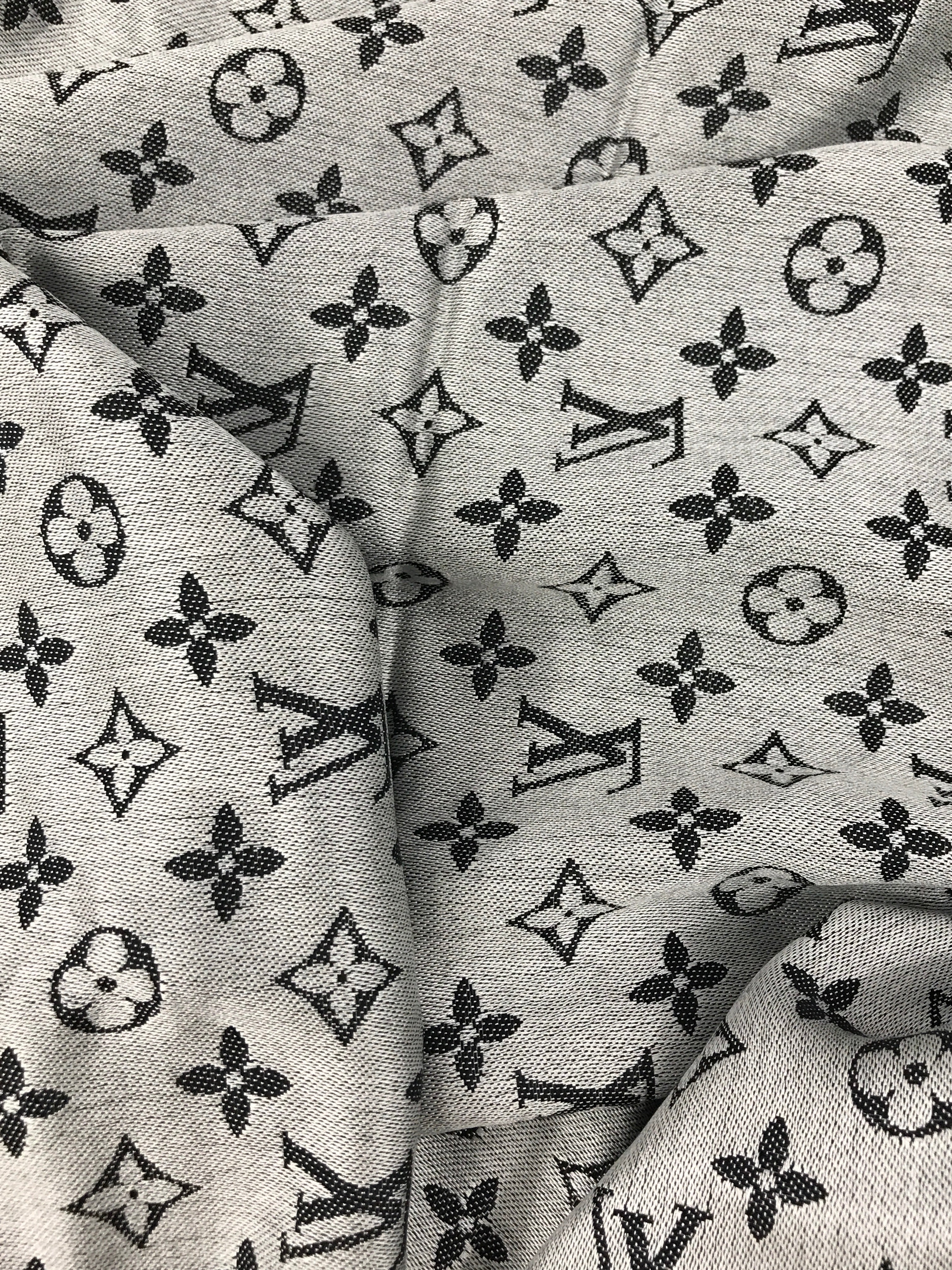 Monogram Reversible Silver/Black Silk/Wool Shawl
