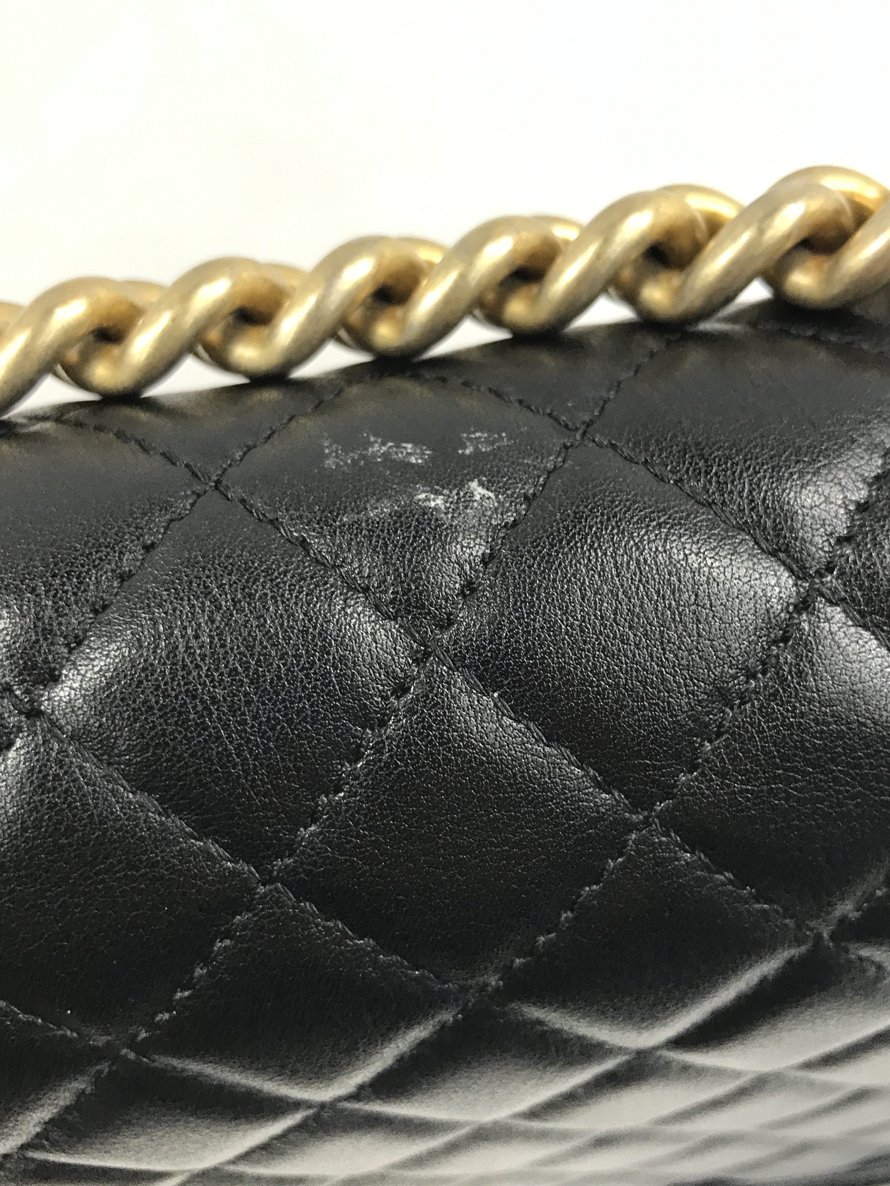 Black Quilted Lambskin Medium Boy Bag W/AGHW