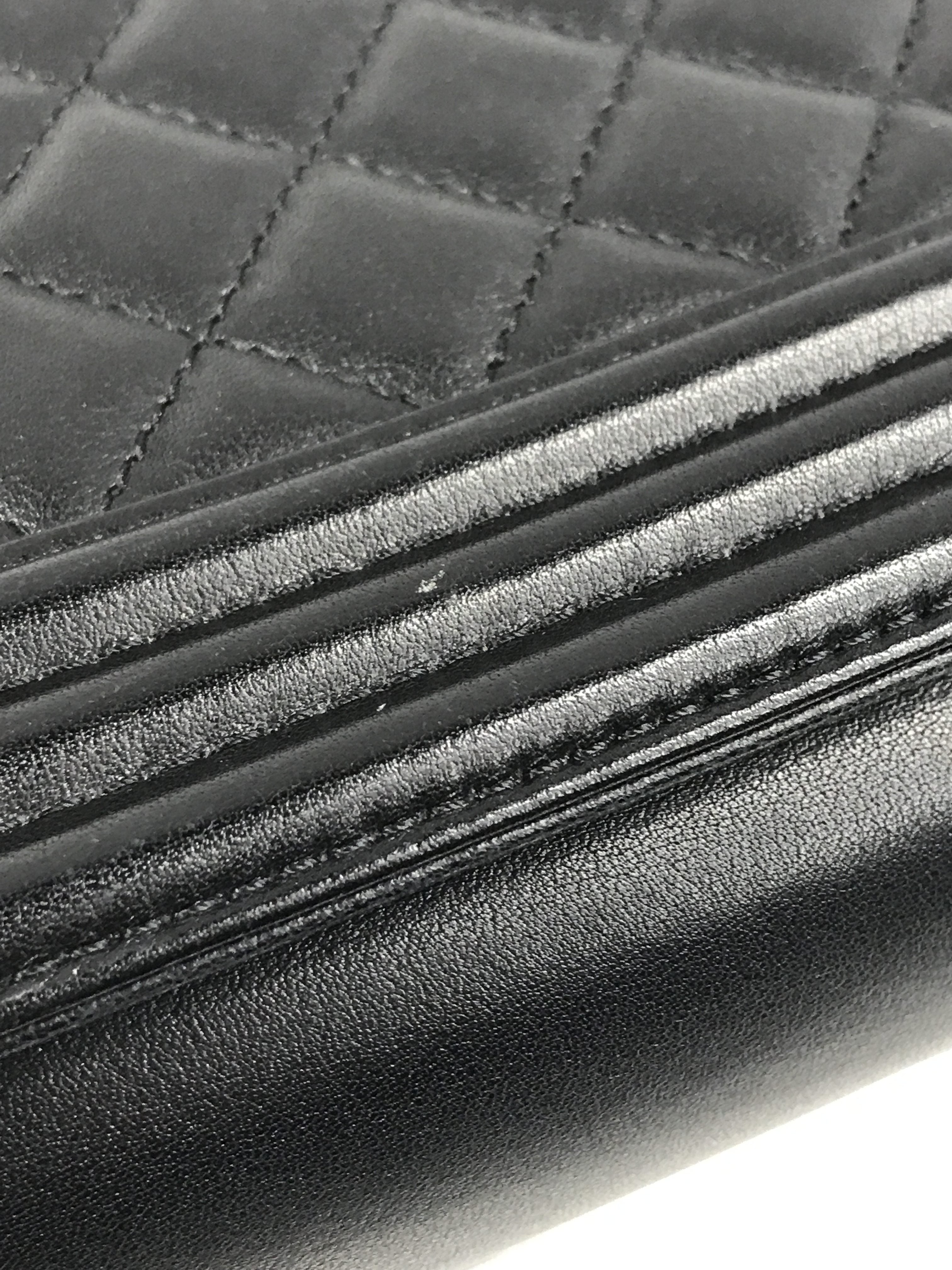 Black Quilted Lambskin Medium Boy Bag W/AGHW