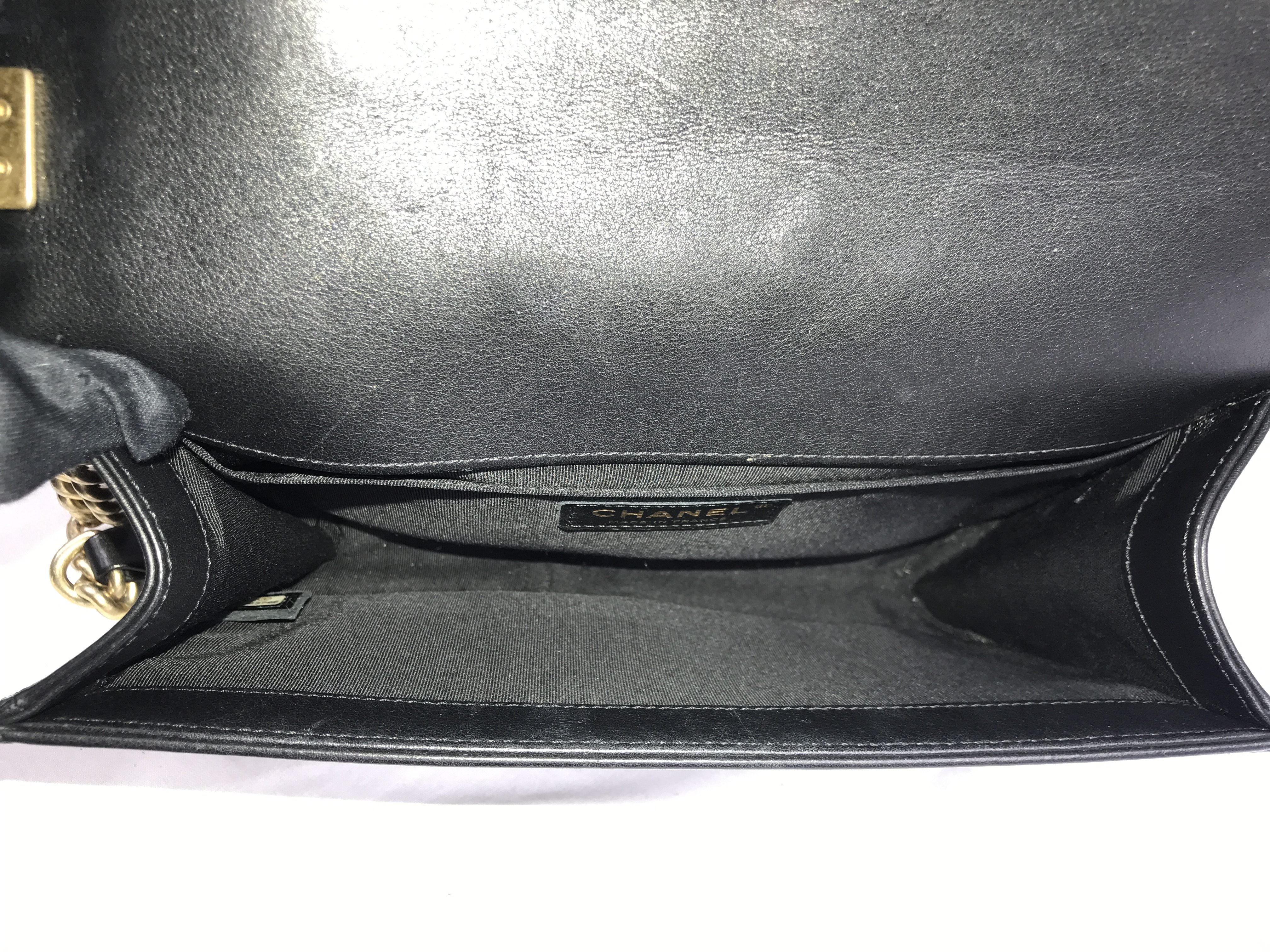 Black Quilted Lambskin Medium Boy Bag W/AGHW