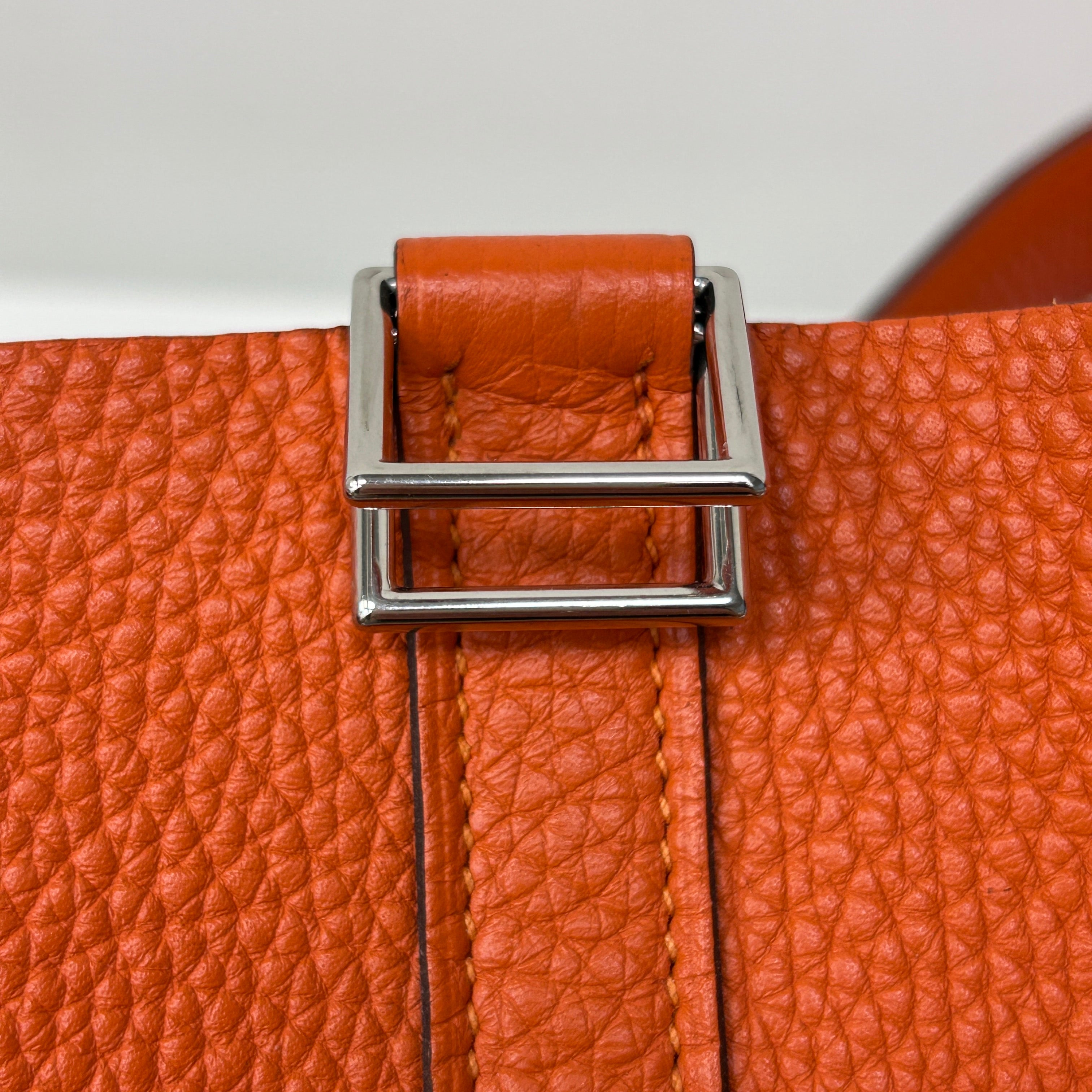 Orange Clemence Leather Picotin Lock GM Bag w/PHW