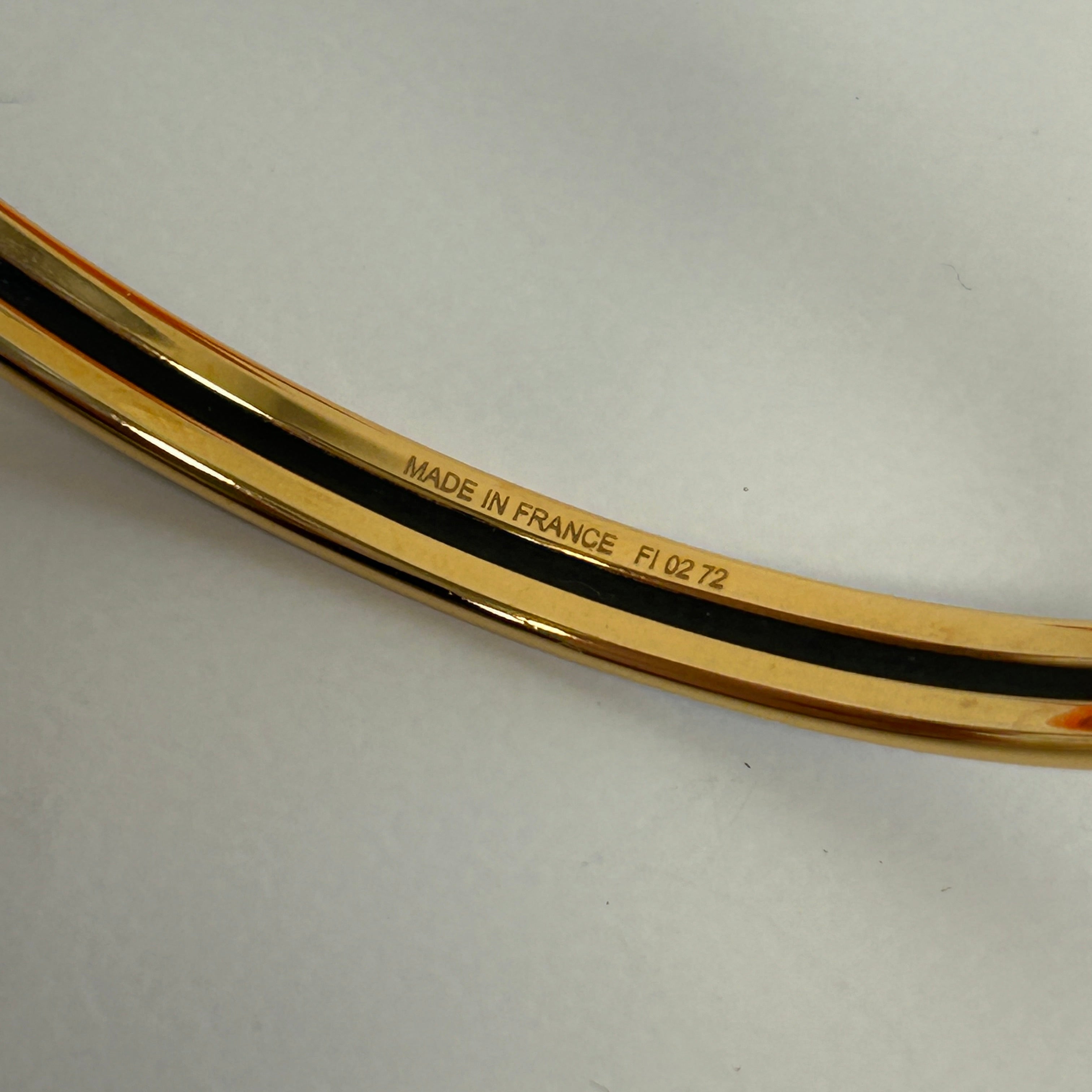 Black Uni Extra Narrow Enamel Bangle w/RGHW