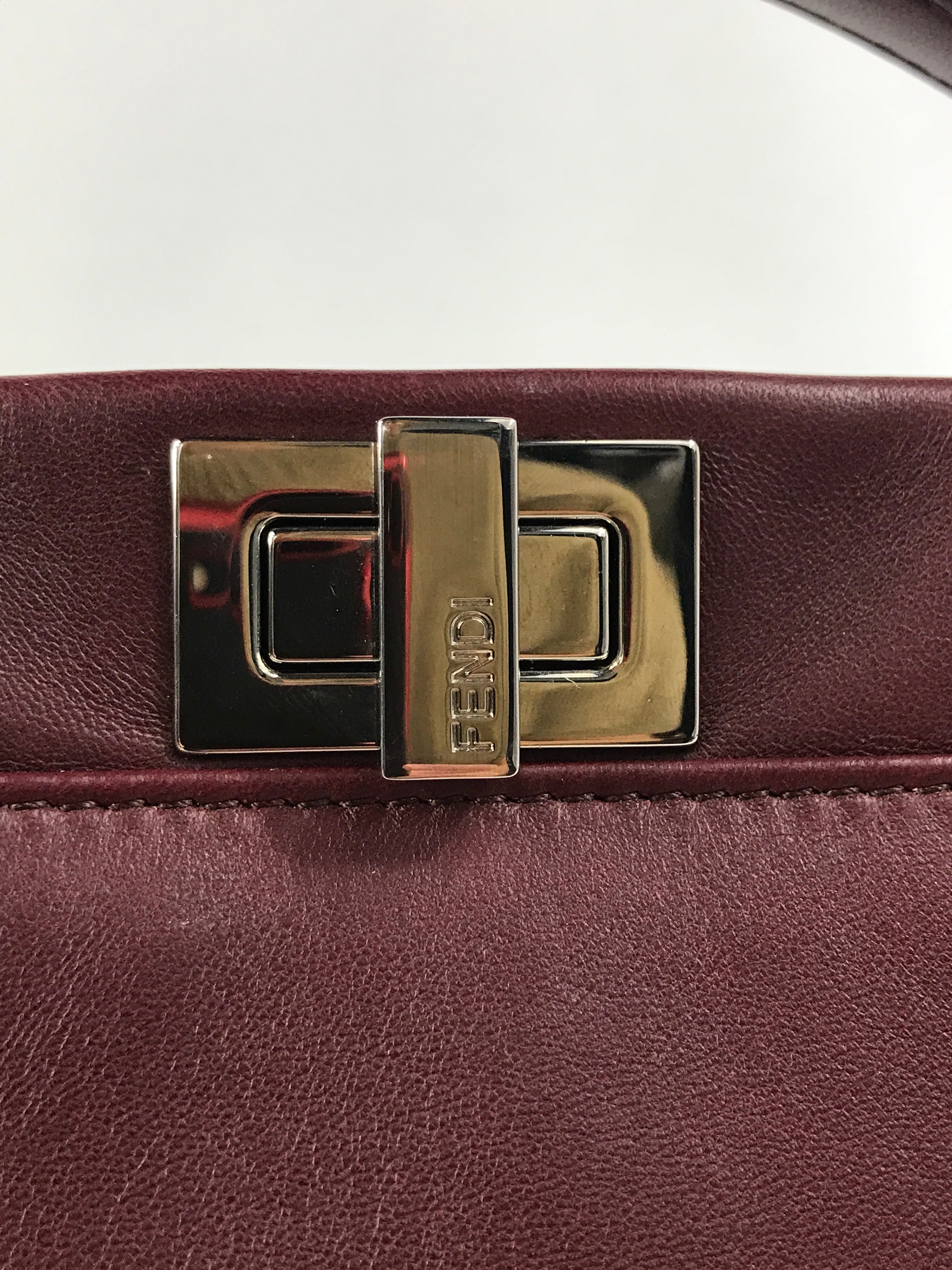 Burgundy Mini Peekaboo w/ removable monogram coated canvas peekaboo defender case w/SHW