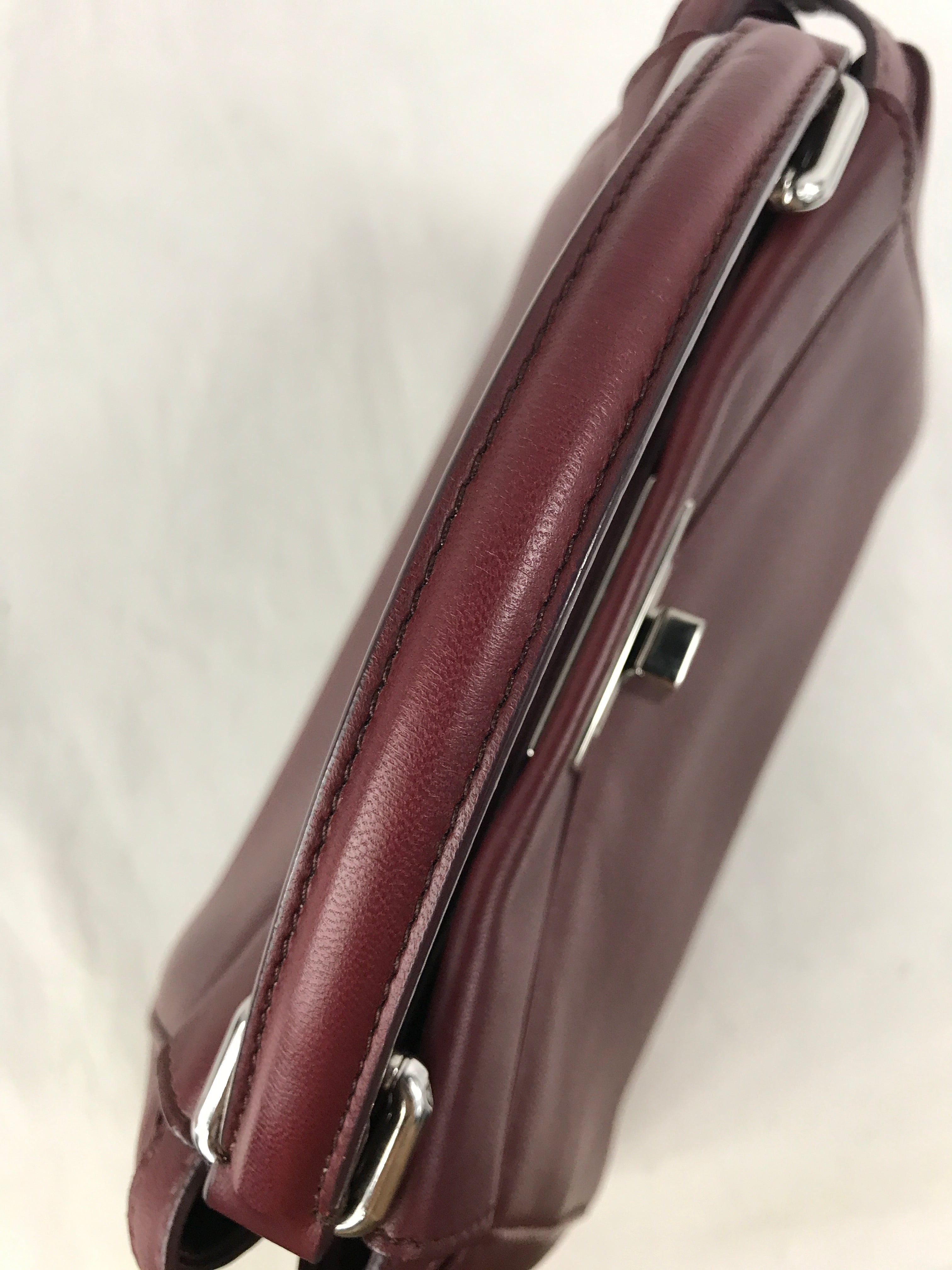 Burgundy Mini Peekaboo w/ removable monogram coated canvas peekaboo defender case w/SHW
