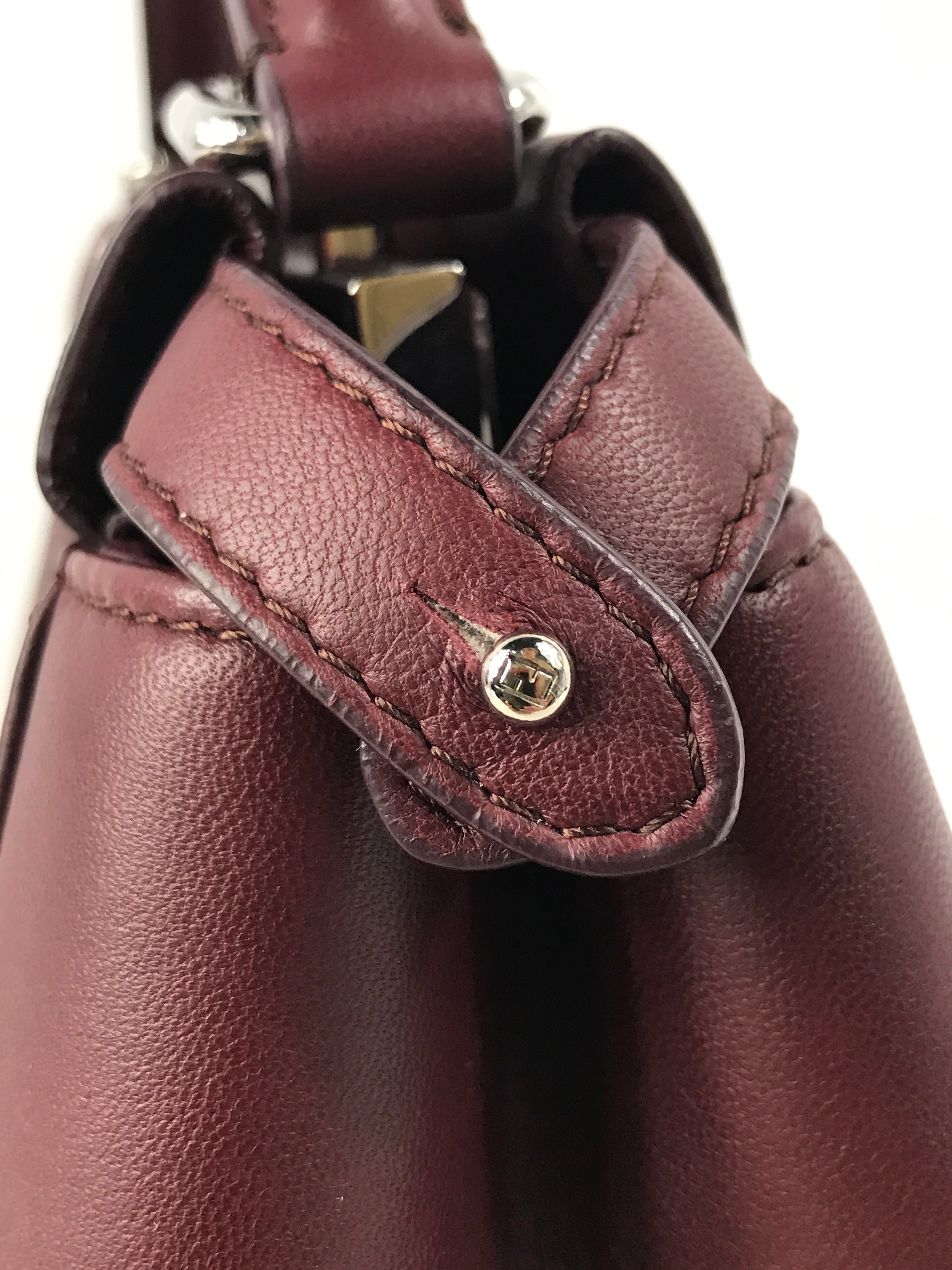 Burgundy Mini Peekaboo w/ removable monogram coated canvas peekaboo defender case w/SHW