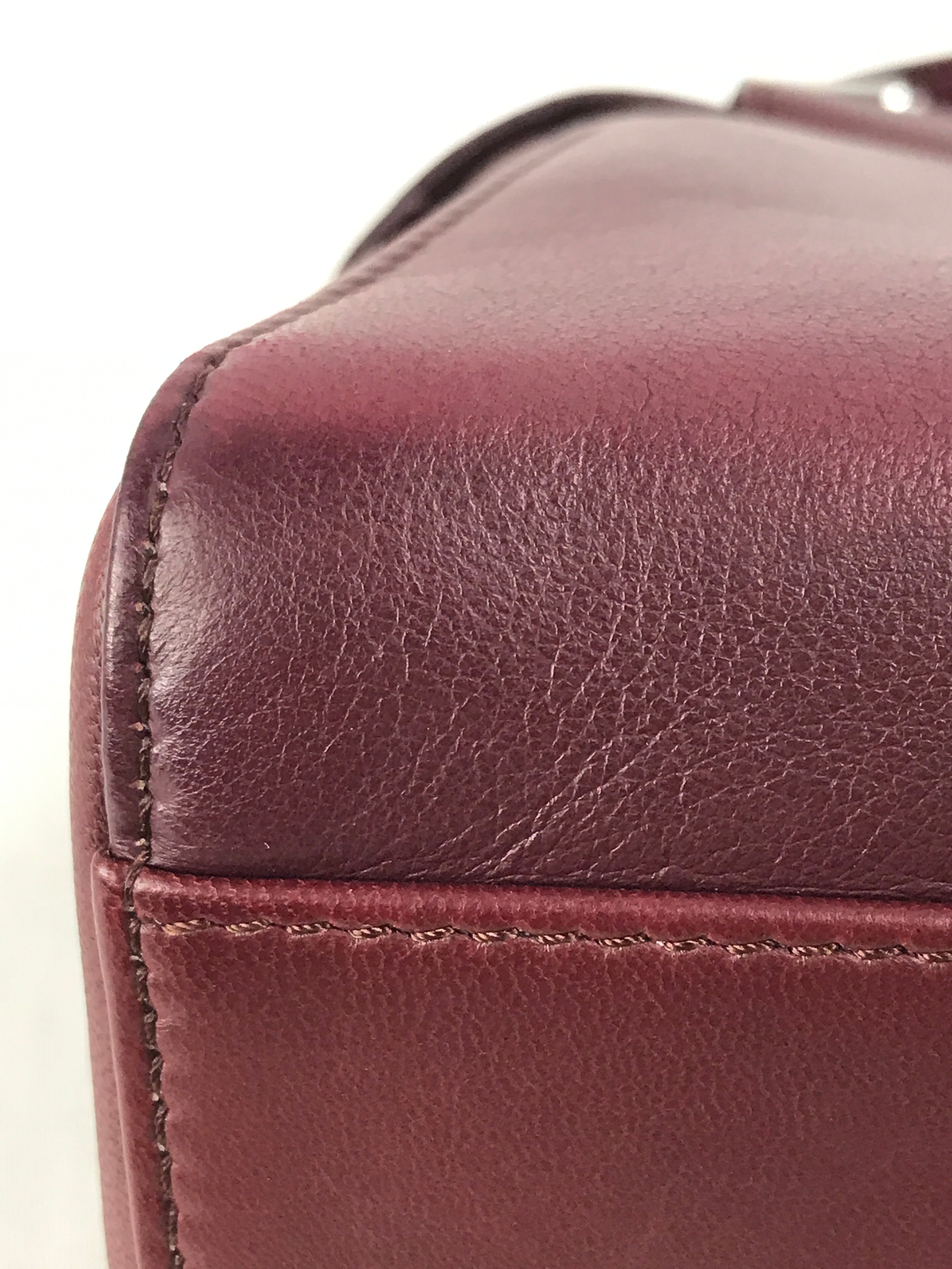 Burgundy Mini Peekaboo w/ removable monogram coated canvas peekaboo defender case w/SHW