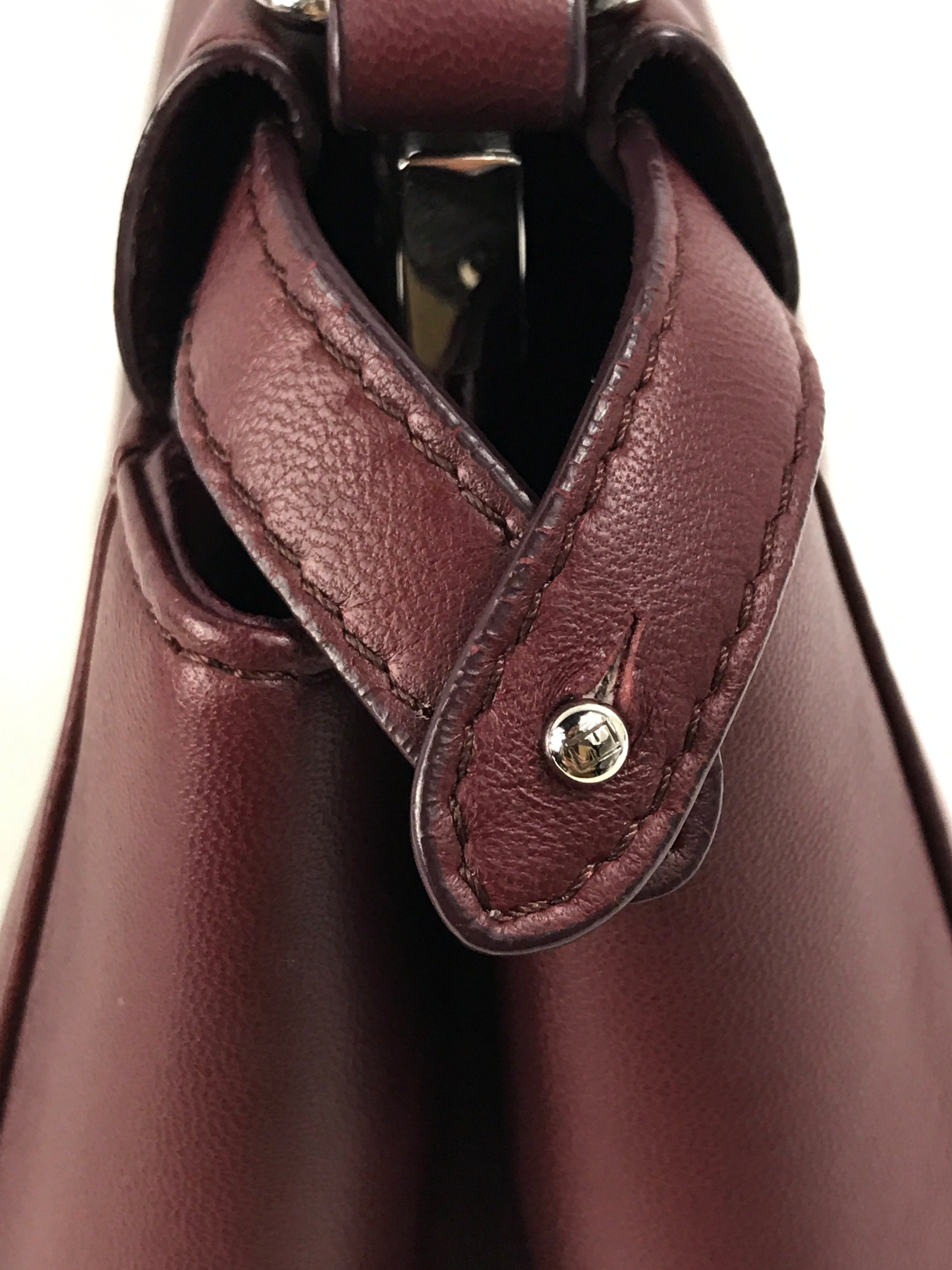 Burgundy Mini Peekaboo w/ removable monogram coated canvas peekaboo defender case w/SHW