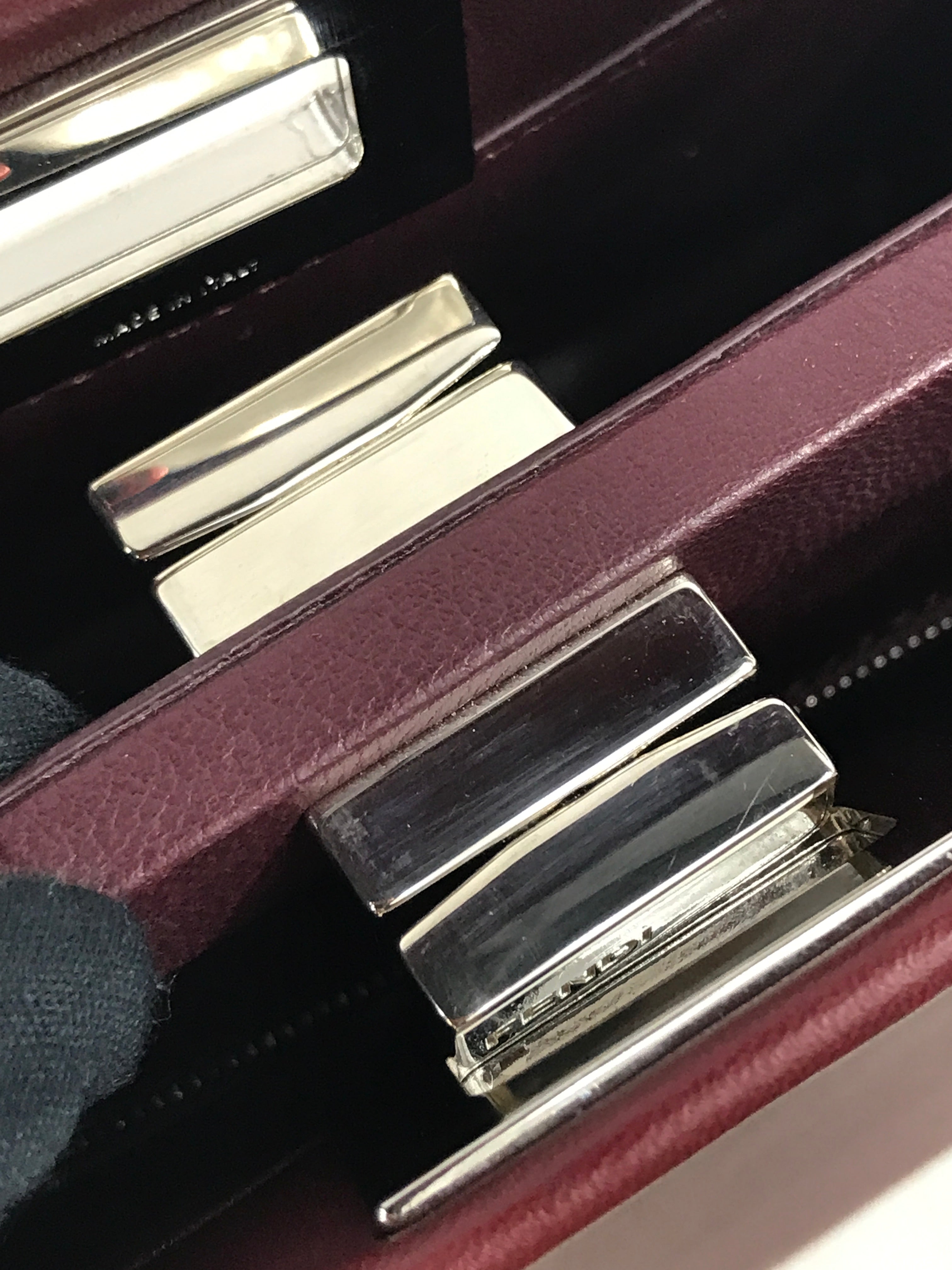 Burgundy Mini Peekaboo w/ removable monogram coated canvas peekaboo defender case w/SHW