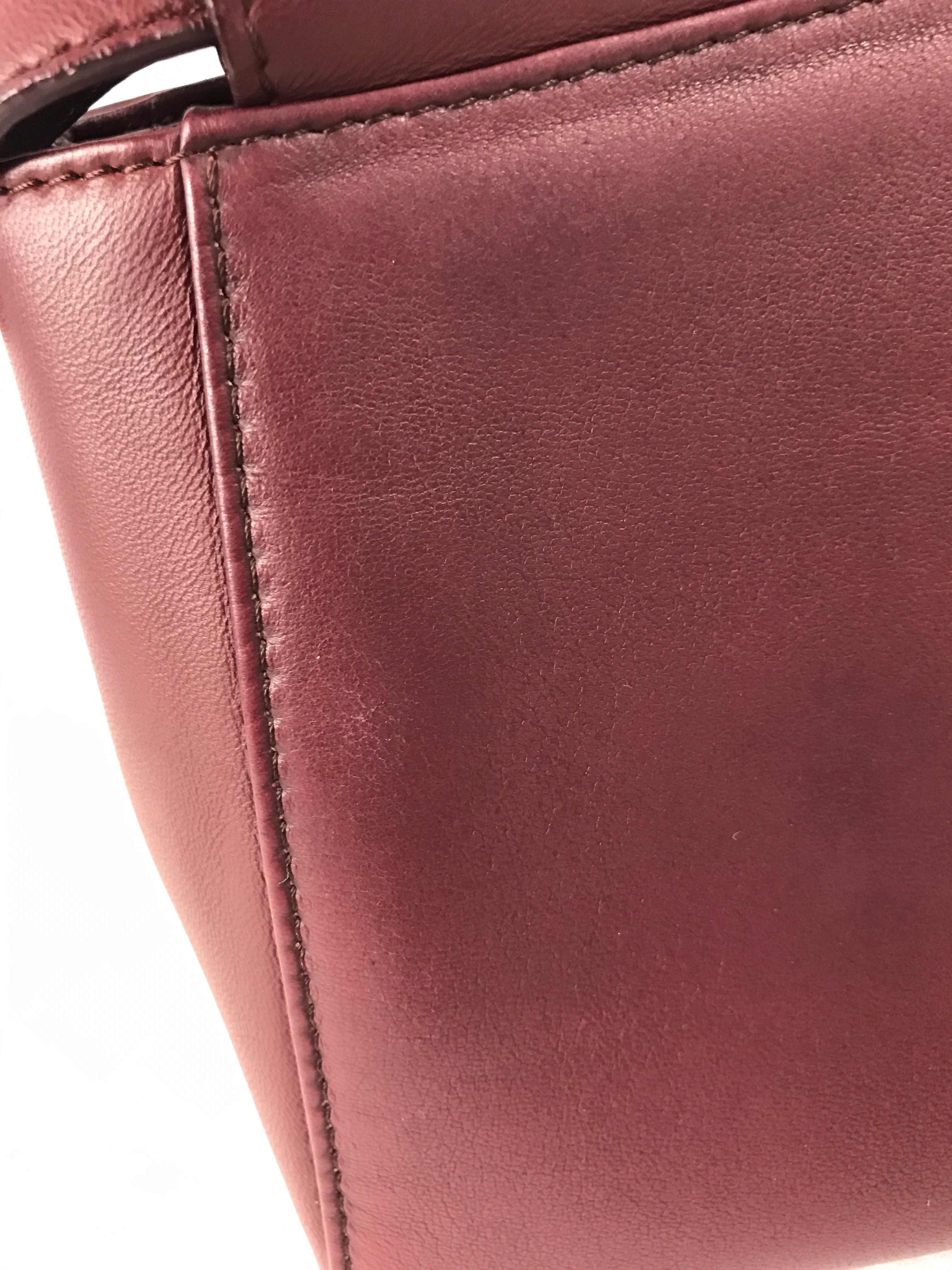 Burgundy Mini Peekaboo w/ removable monogram coated canvas peekaboo defender case w/SHW