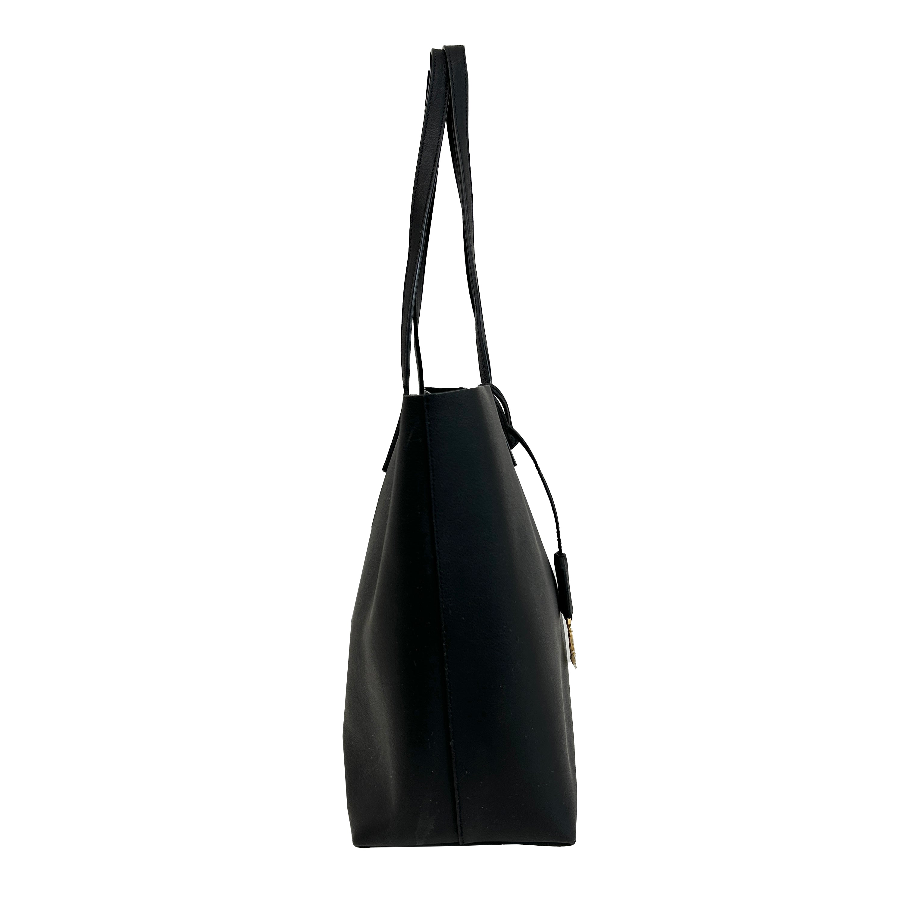 Black Calfskin Shopping Tote w/GHW