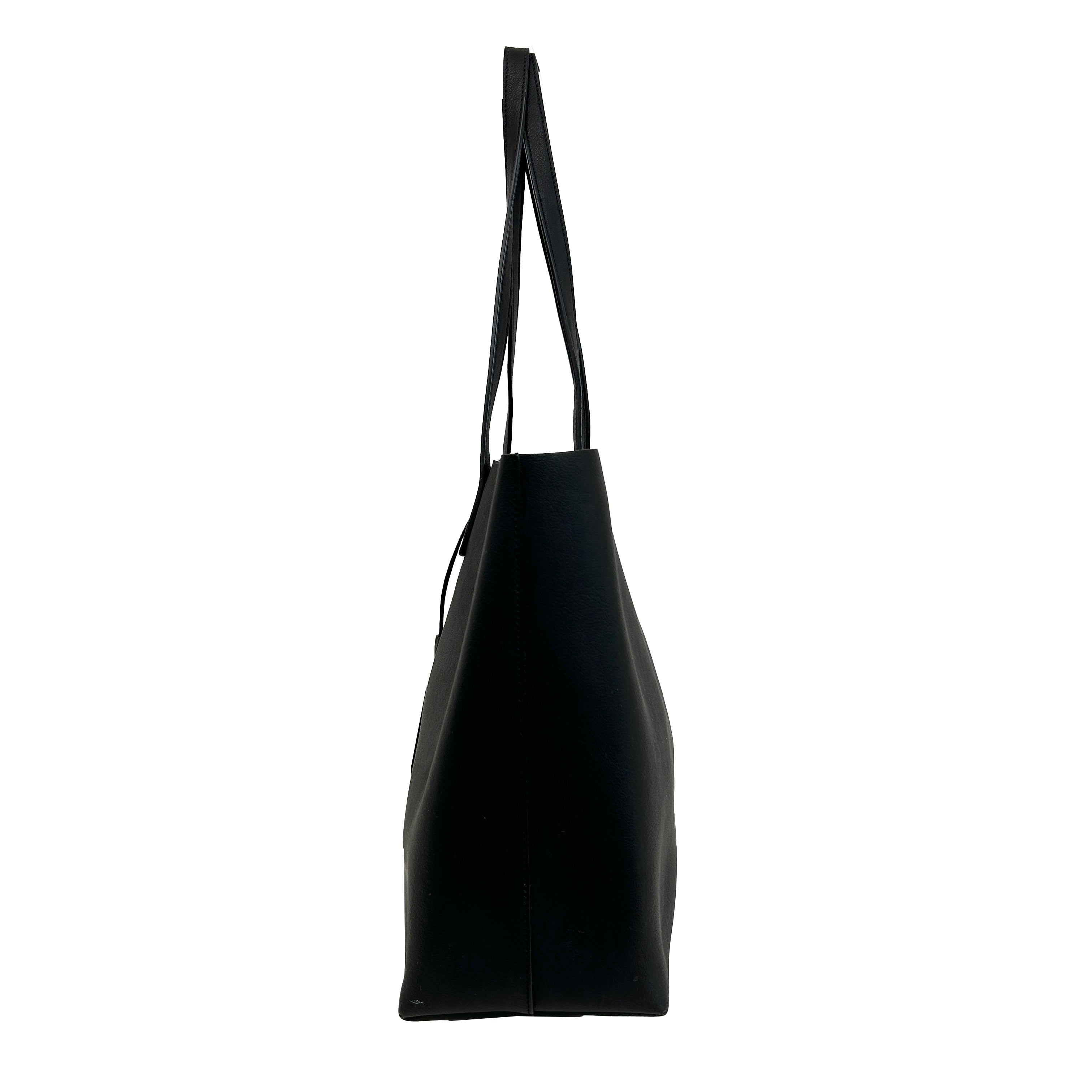 Black Calfskin Shopping Tote w/GHW