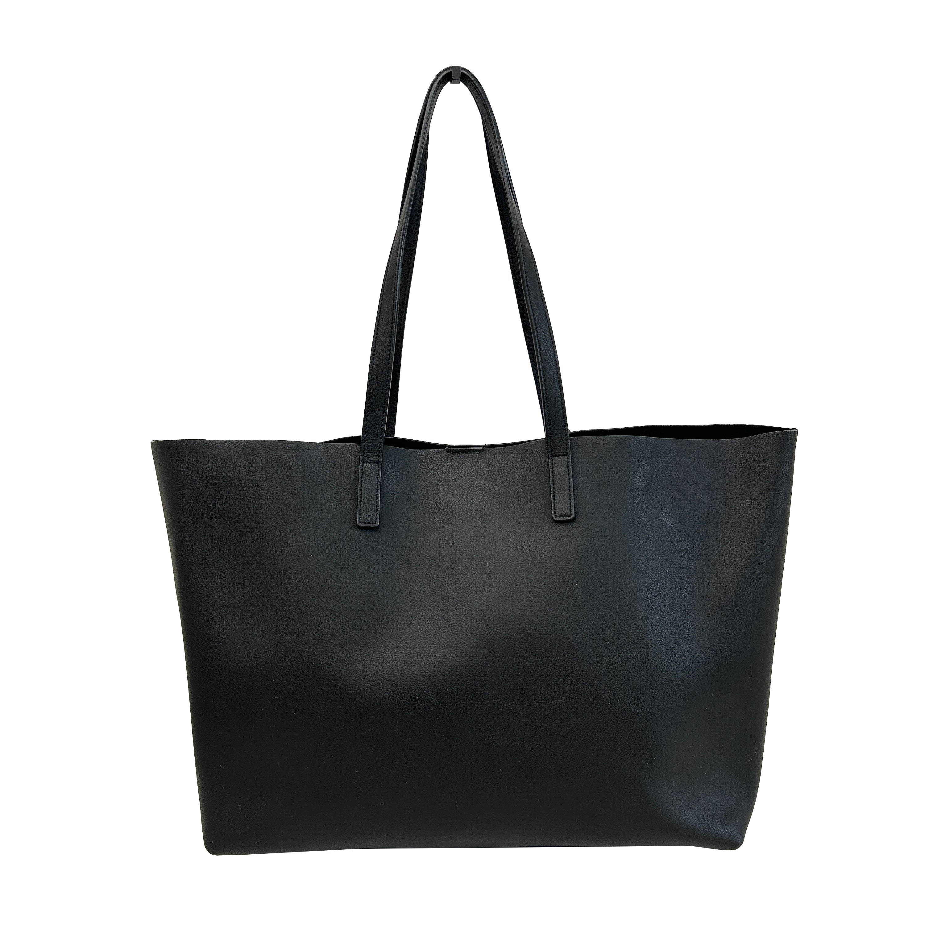 Black Calfskin Shopping Tote w/GHW