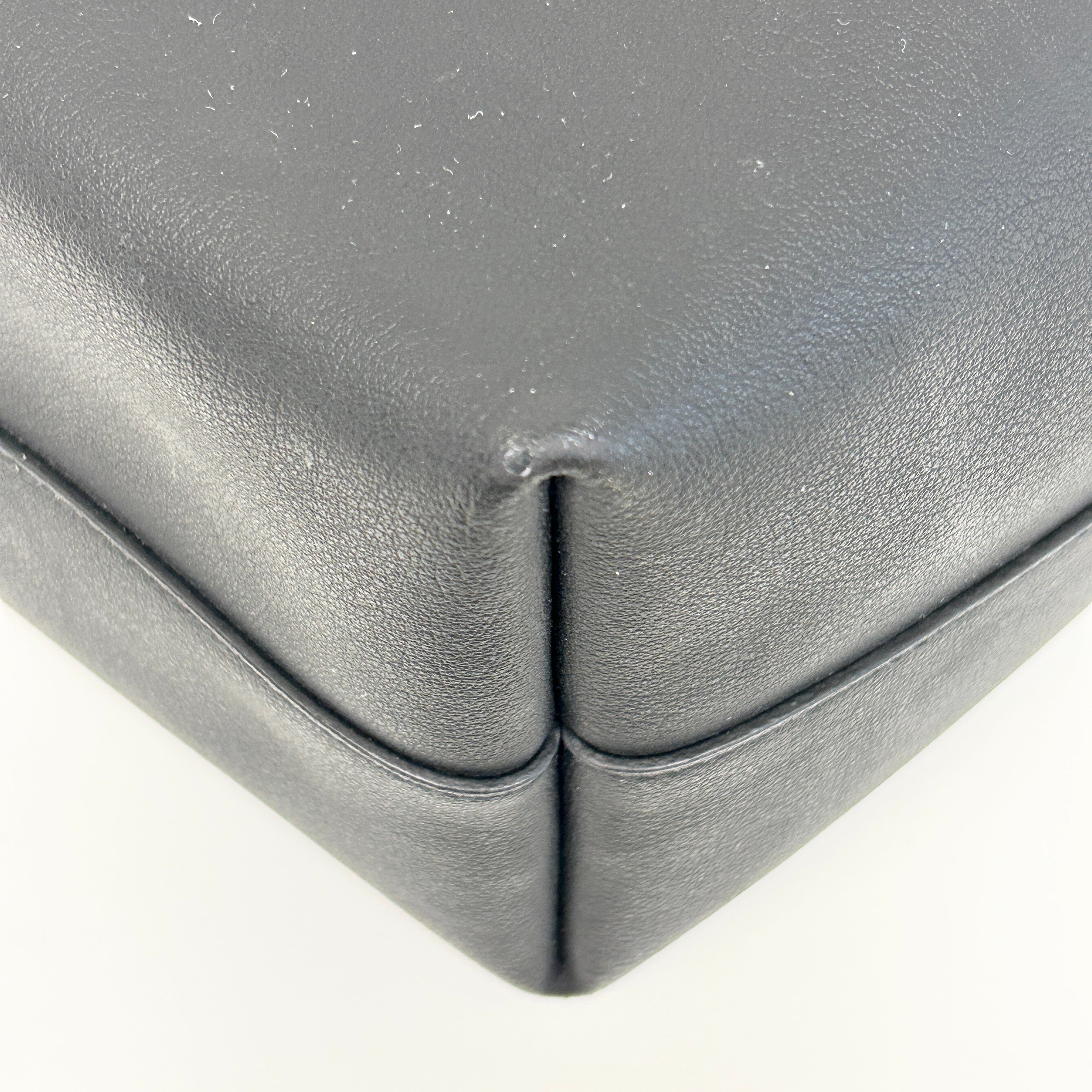 Black Calfskin Shopping Tote w/GHW