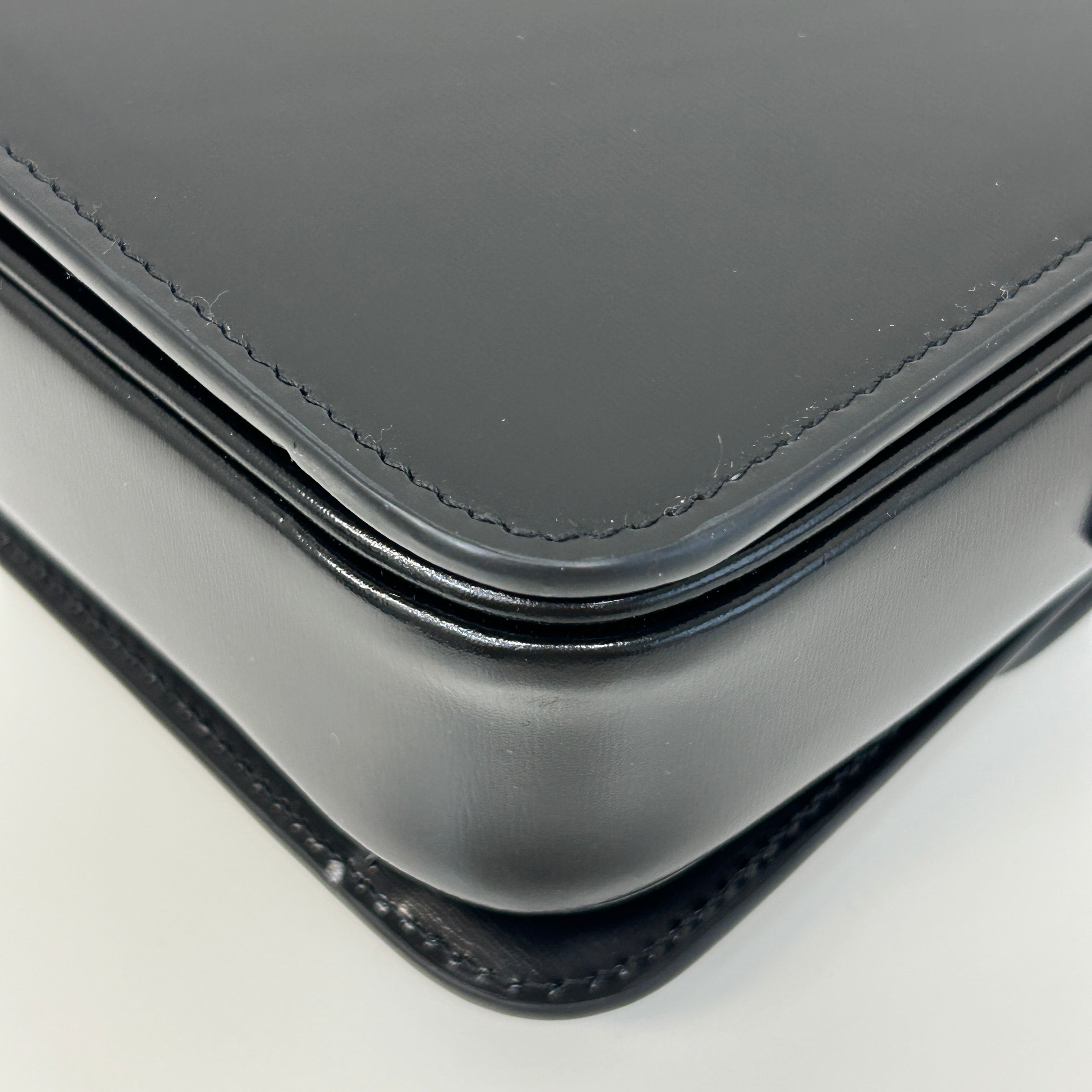 Black Shiny Calfskin Teen Triomphe Bag w/GHW