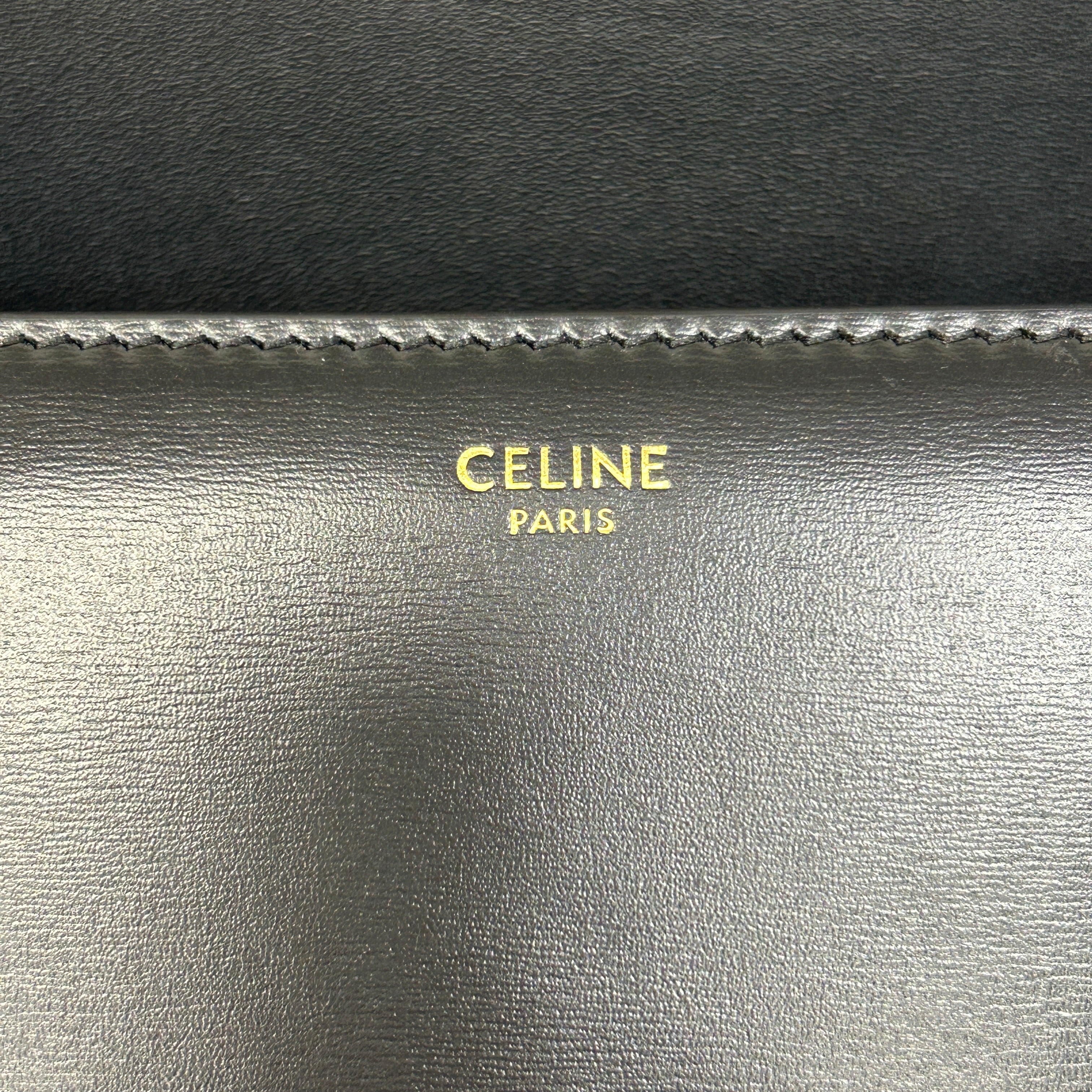 Black Shiny Calfskin Teen Triomphe Bag w/GHW