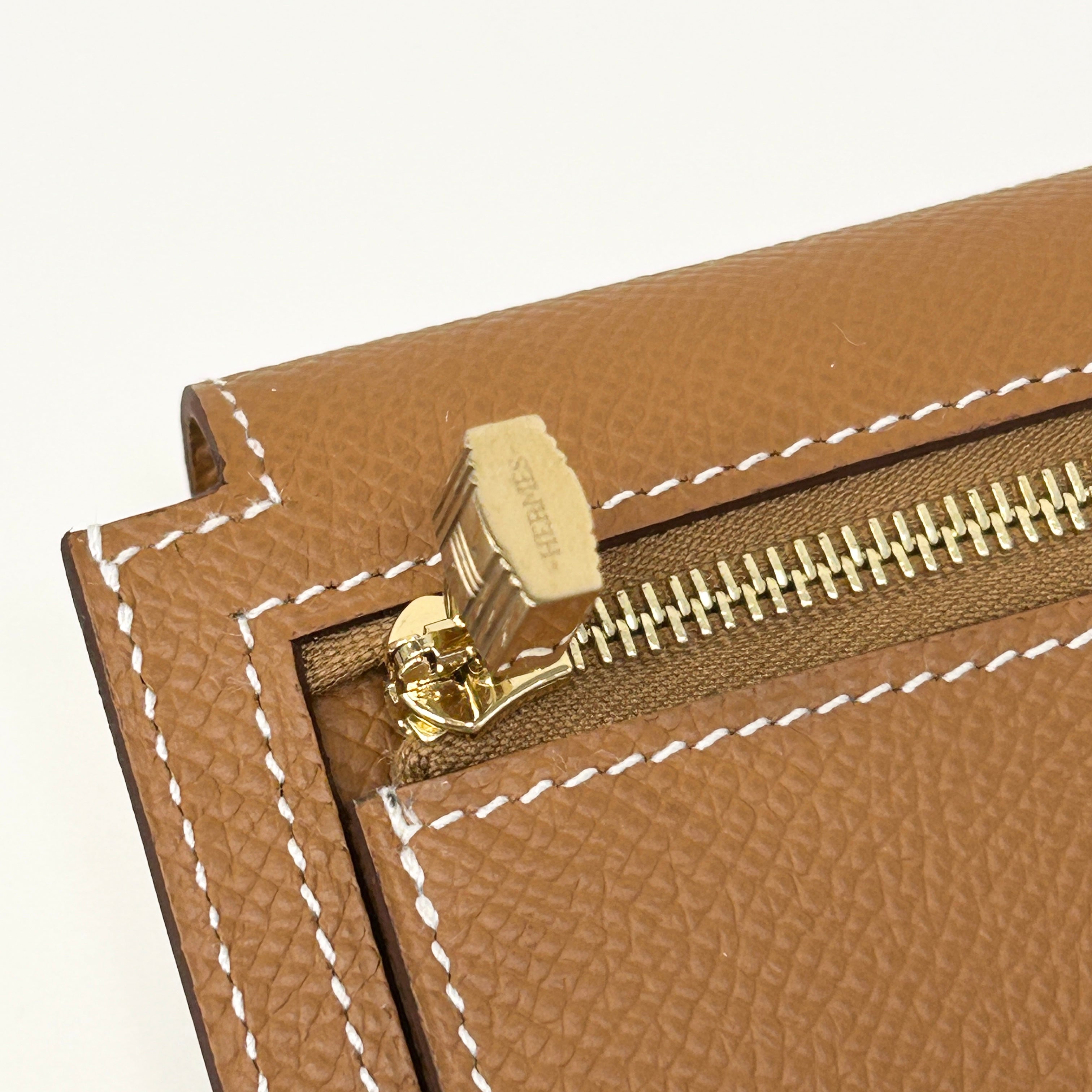 gold kelly pocket wallet w/GHW