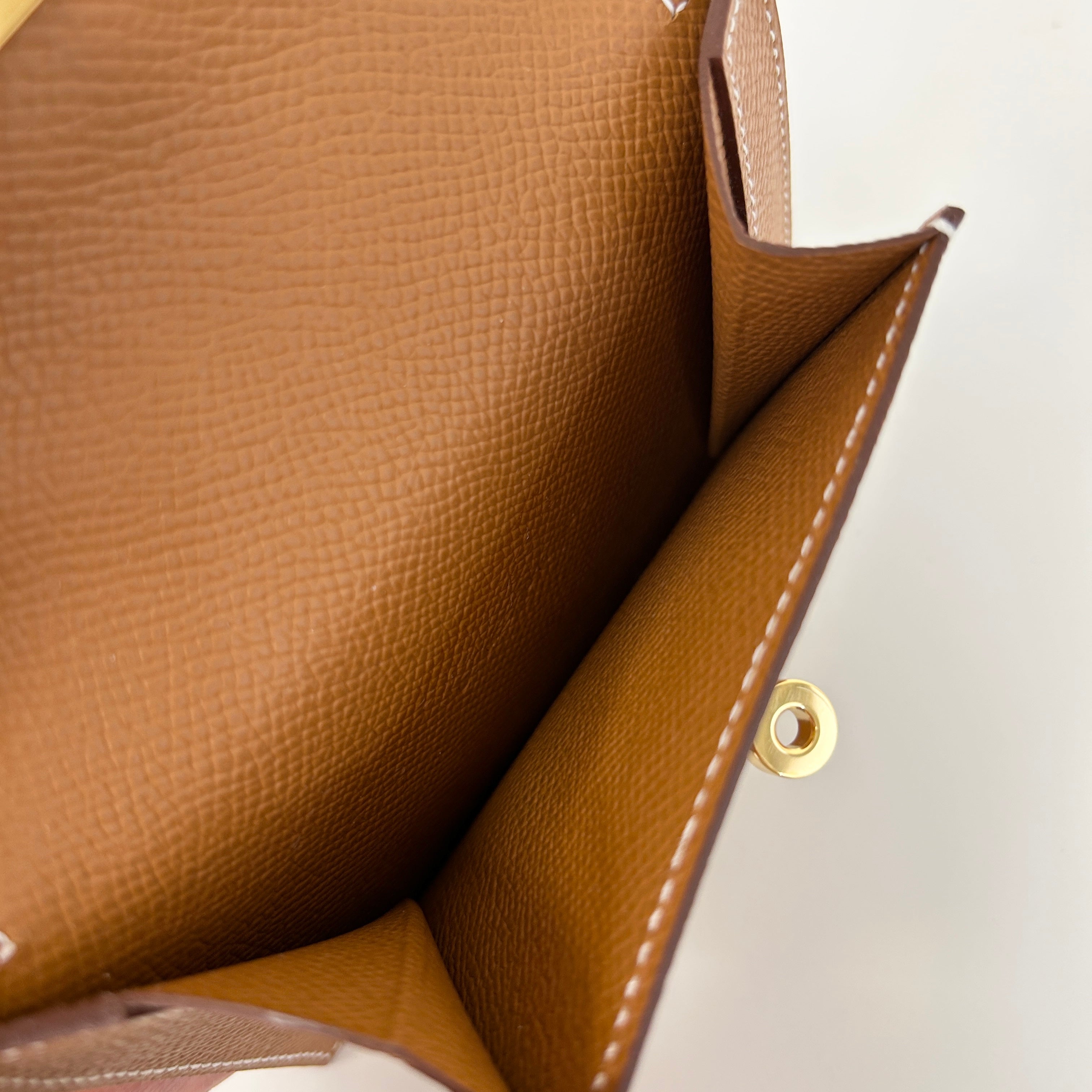 gold kelly pocket wallet w/GHW