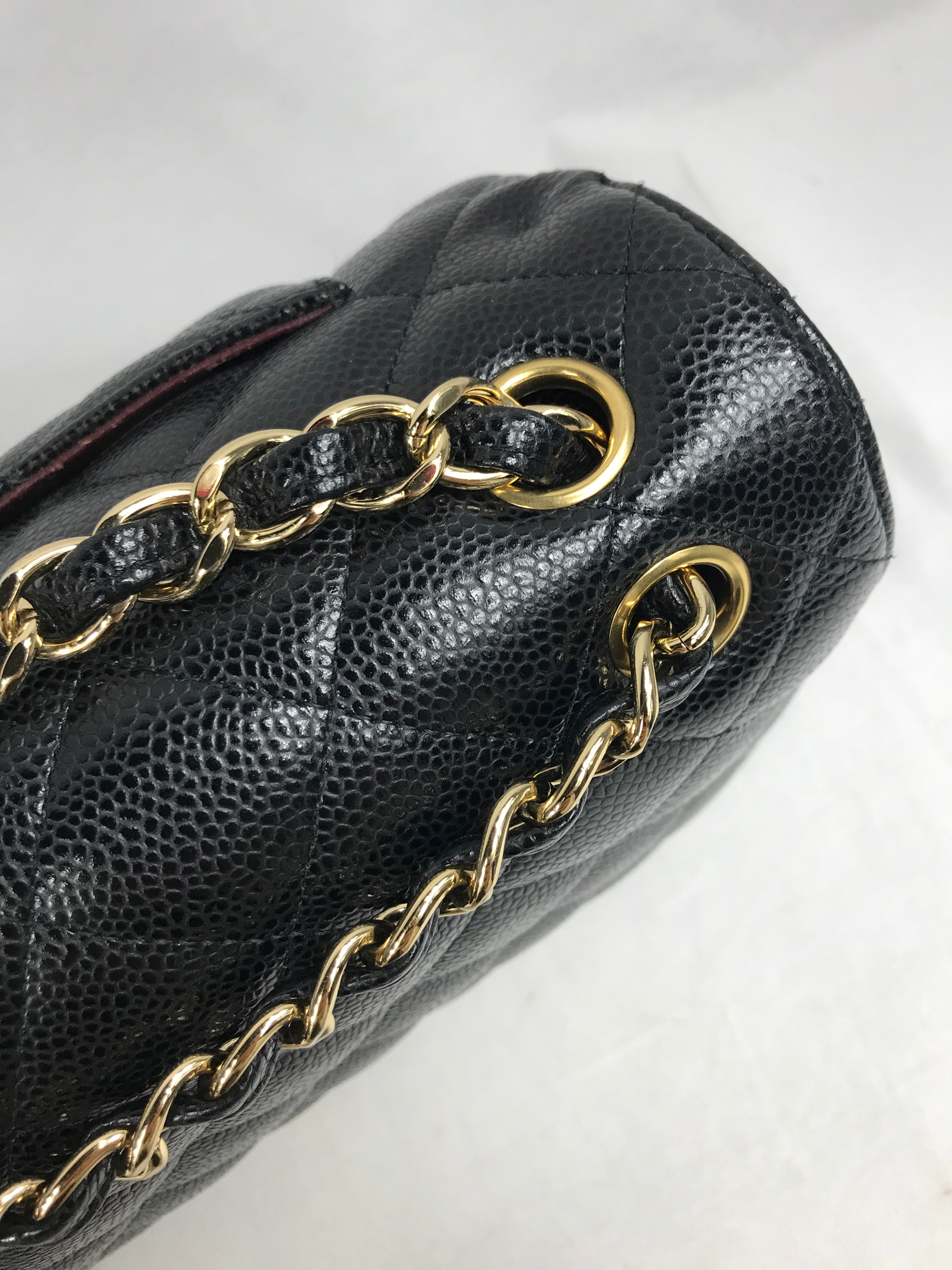 Black Caviar Quilted Double Flap Jumbo w/GHW