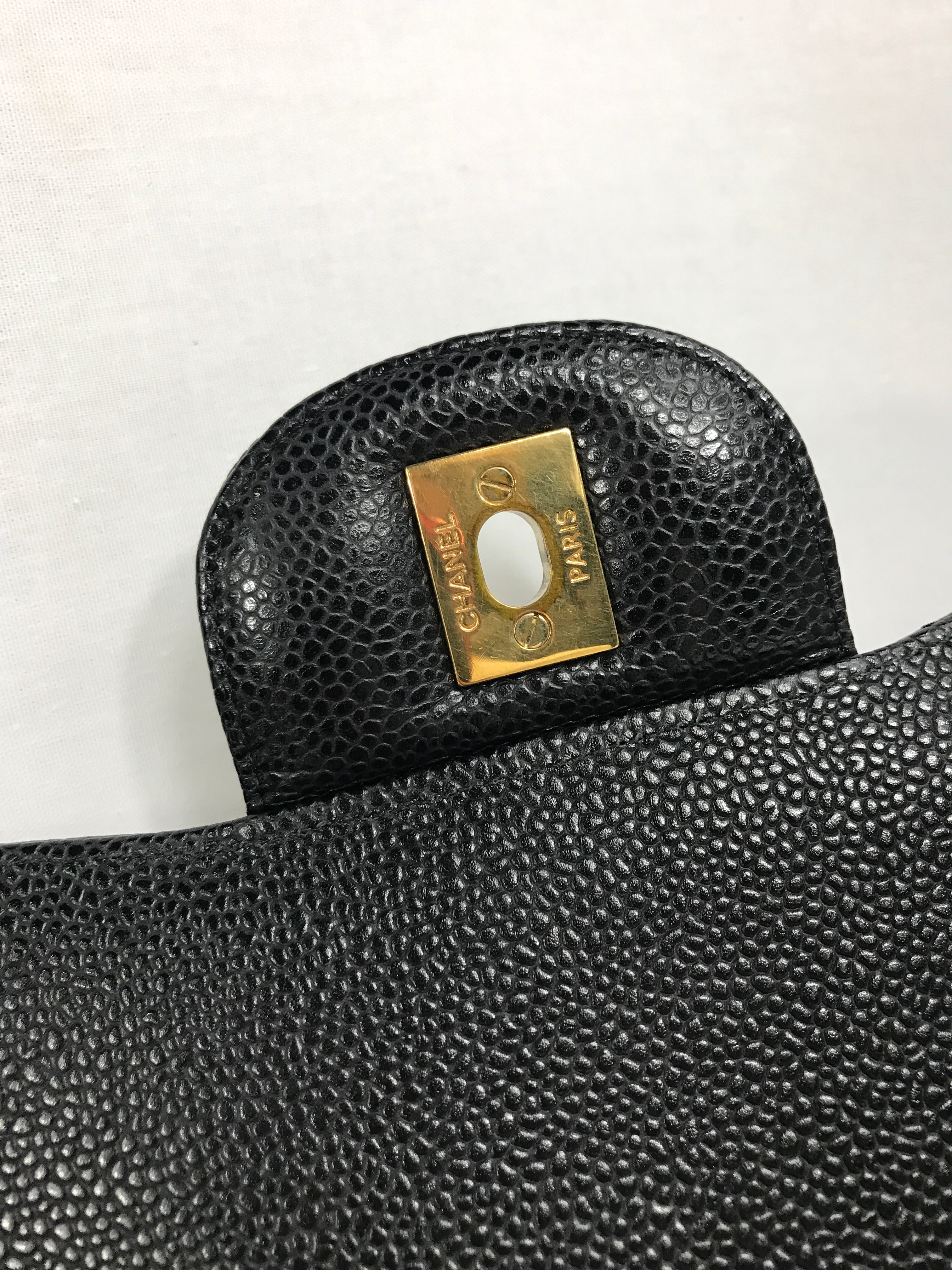 Black Caviar Quilted Double Flap Jumbo w/GHW