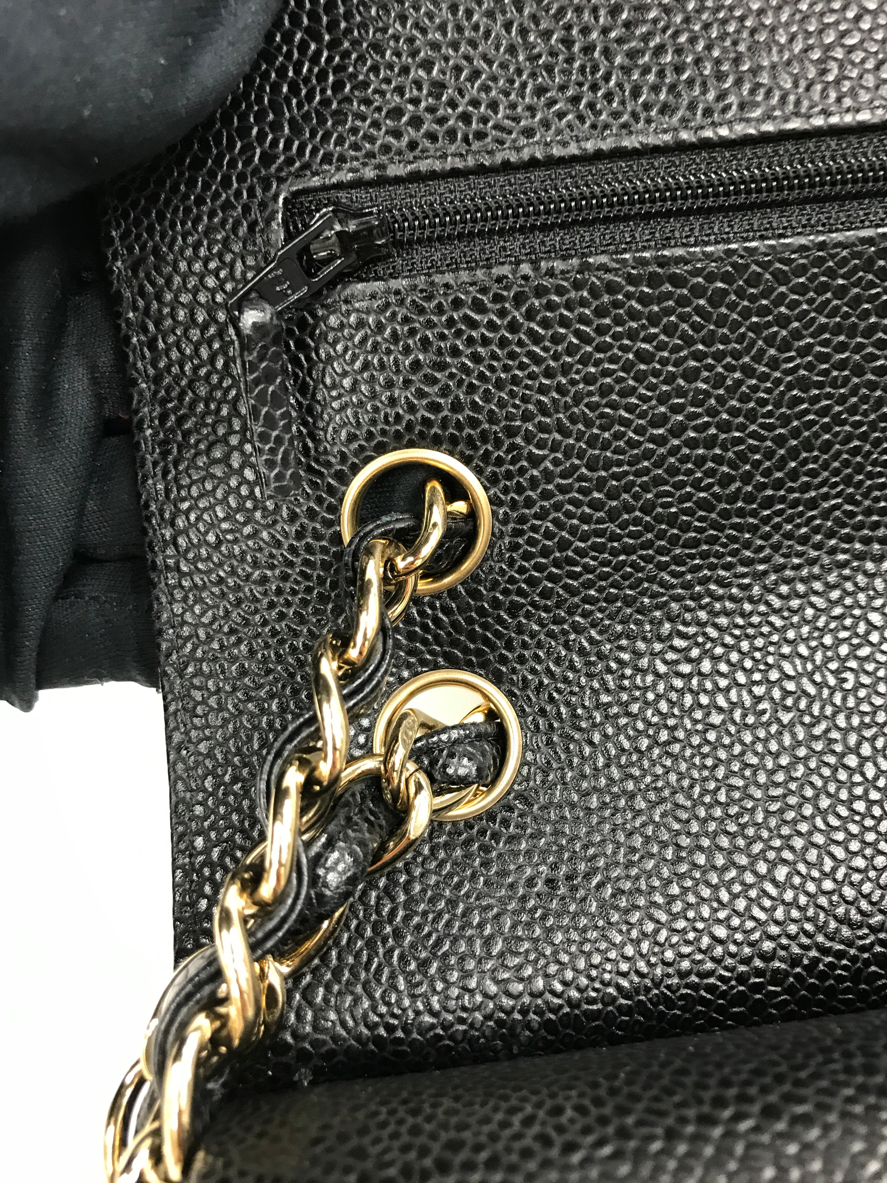 Black Caviar Quilted Double Flap Jumbo w/GHW
