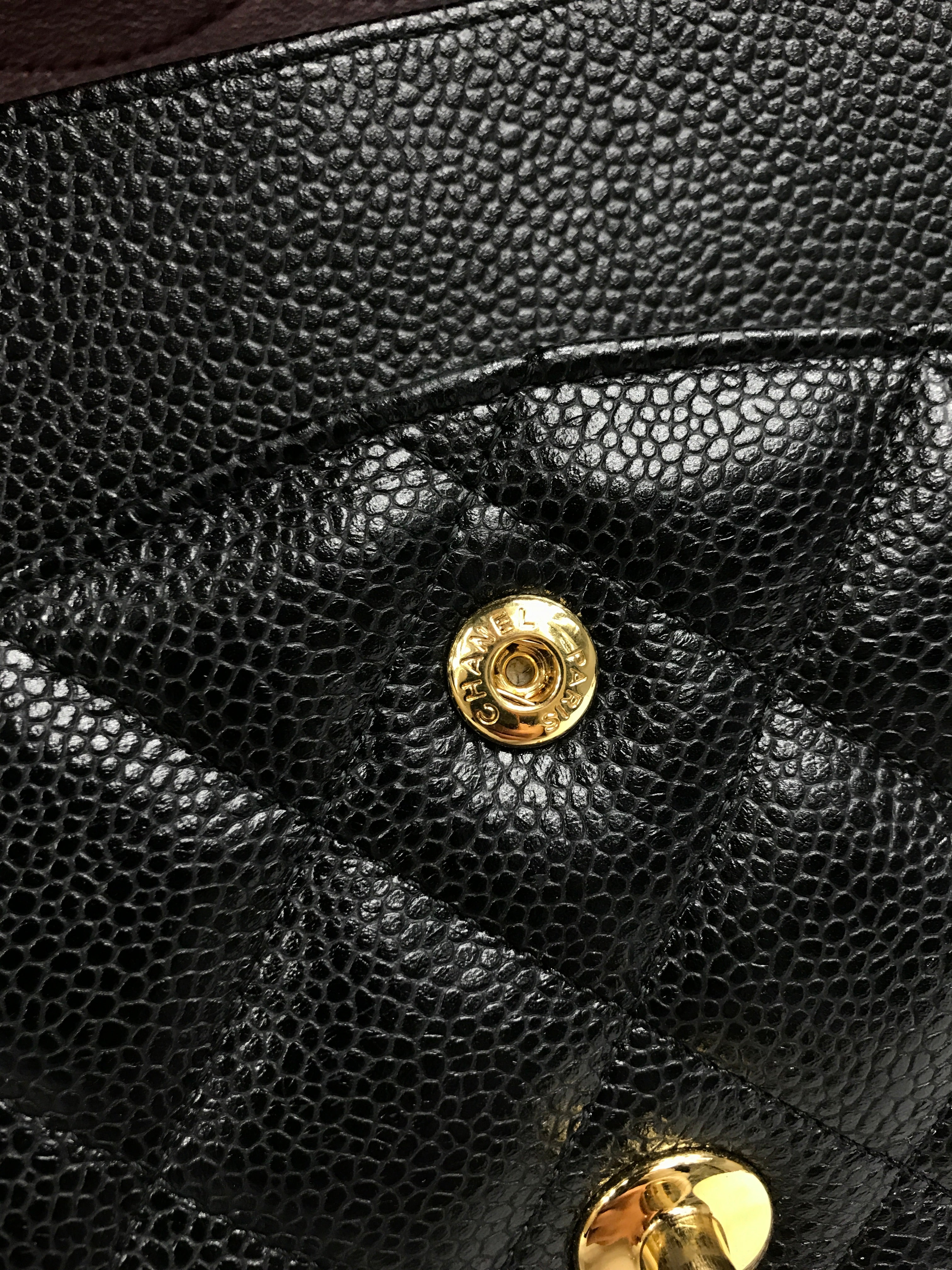 Black Caviar Quilted Double Flap Jumbo w/GHW