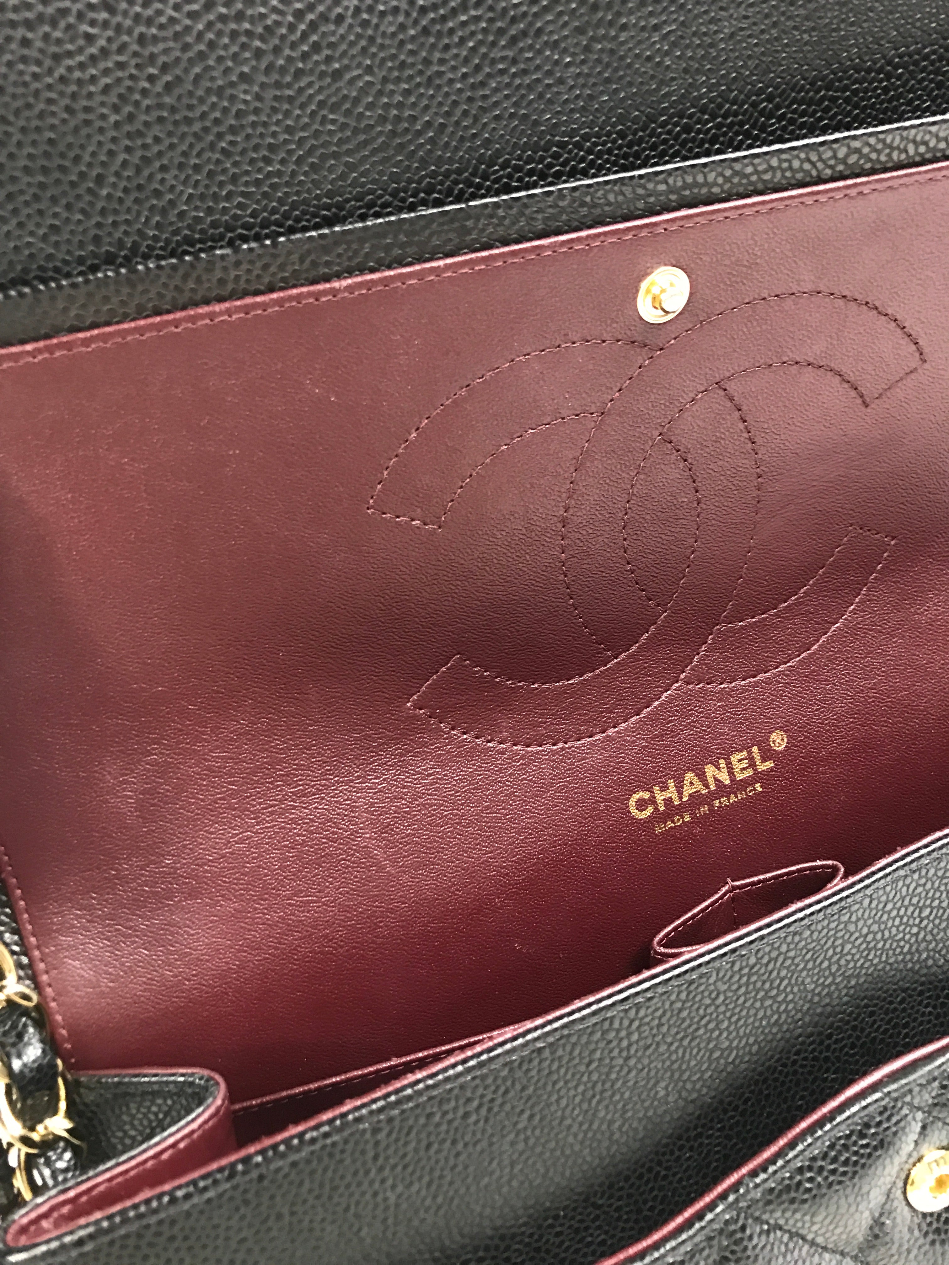 Black Caviar Quilted Double Flap Jumbo w/GHW