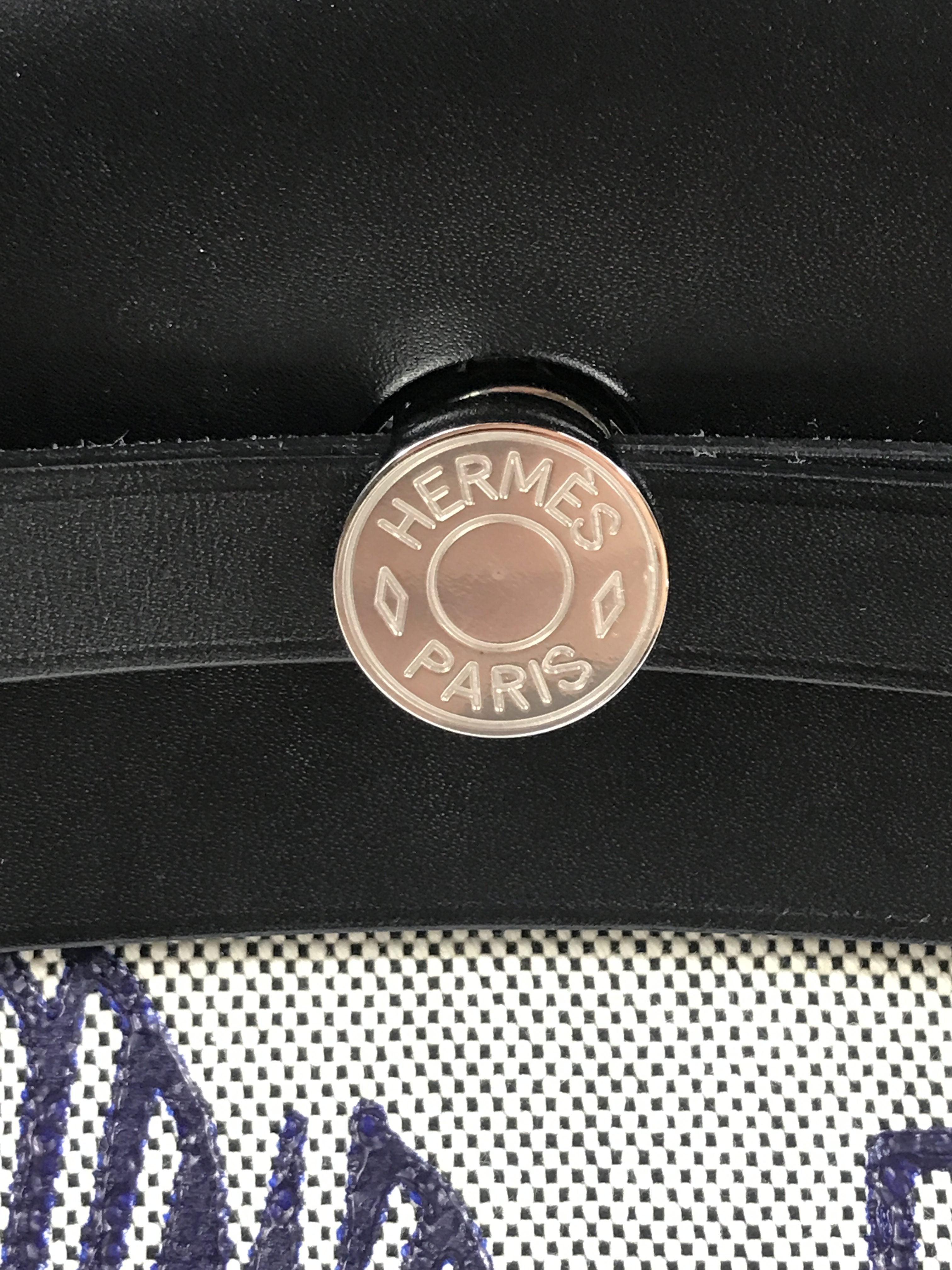 Blue Indigo/Ecru/Black Pegase Pop Herbag Zip 39 w/PHW