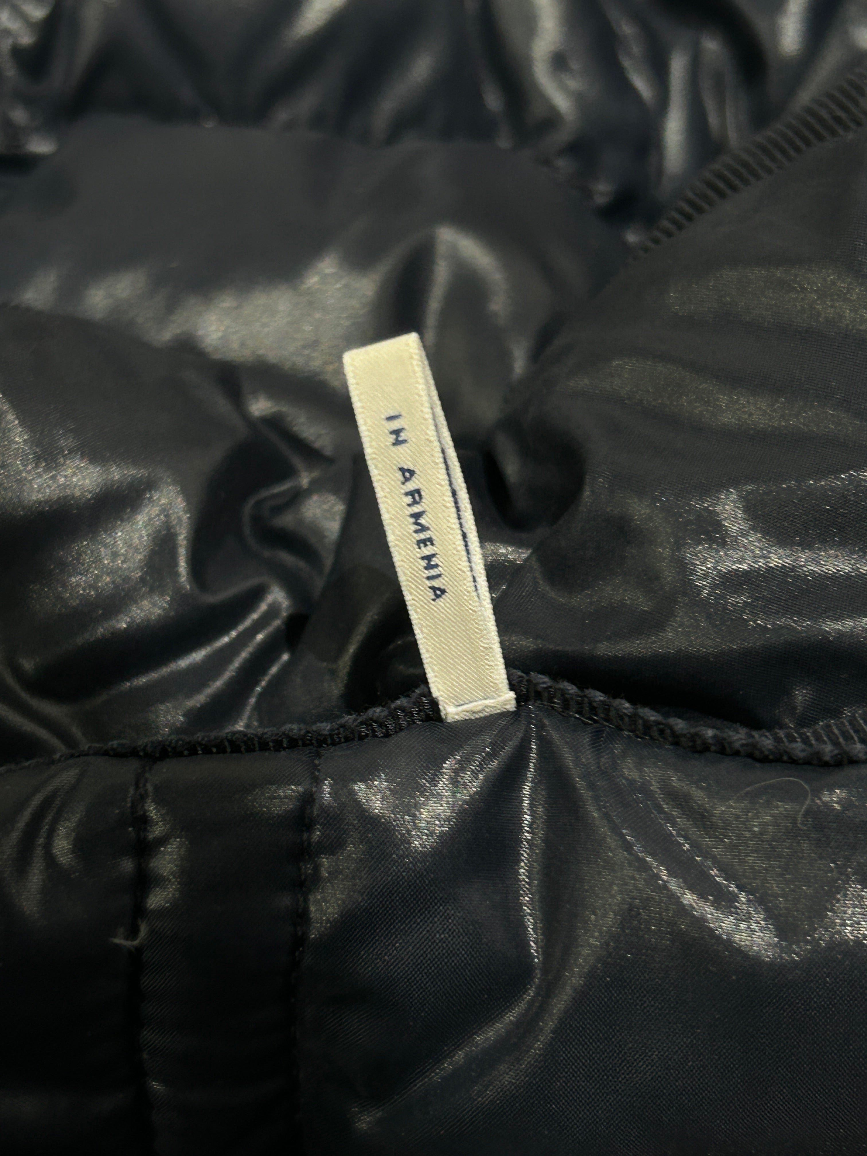 Navy Down Puffer Jacket W Fox Trim Hood