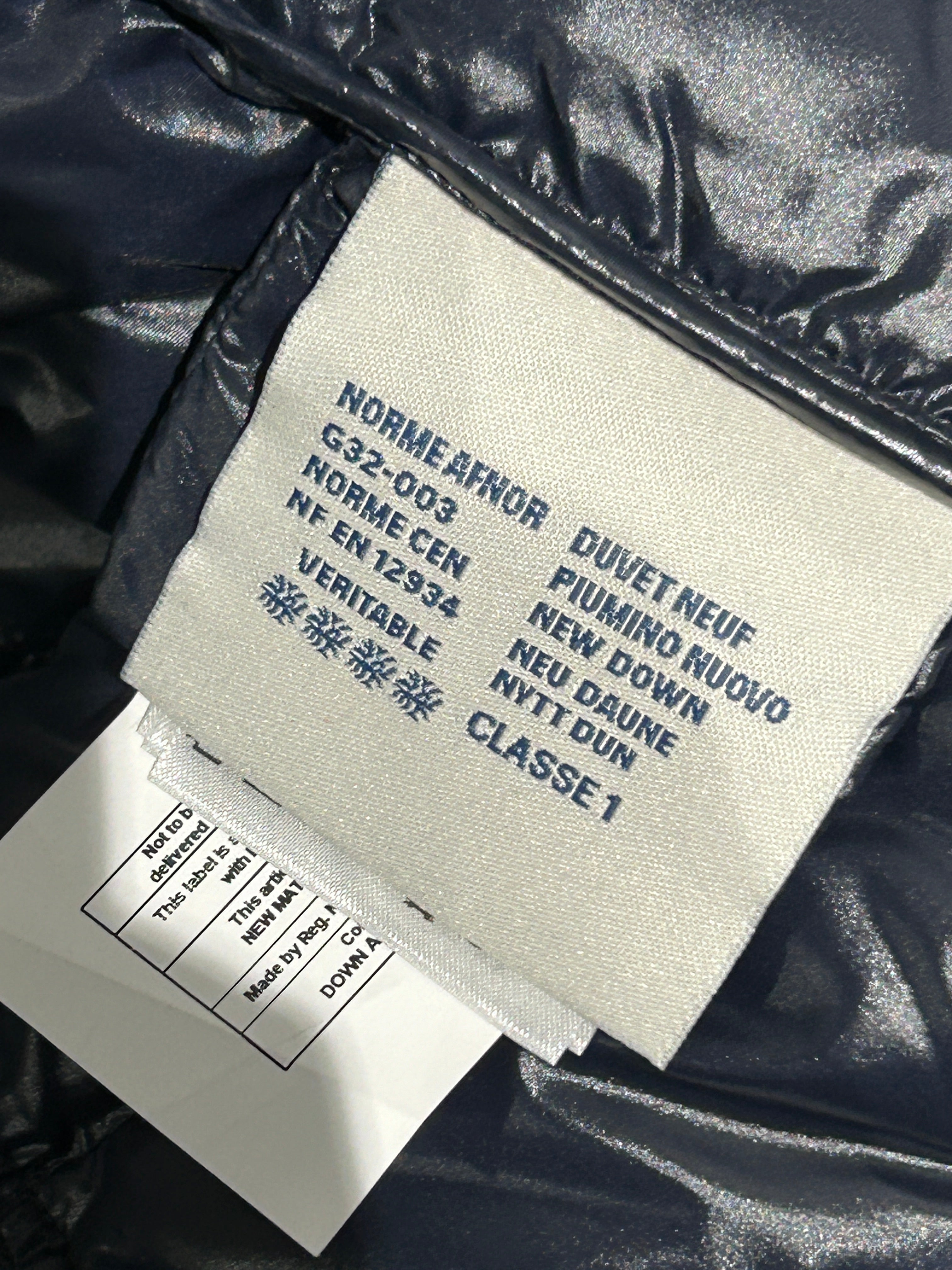 Navy Down Puffer Jacket W Fox Trim Hood