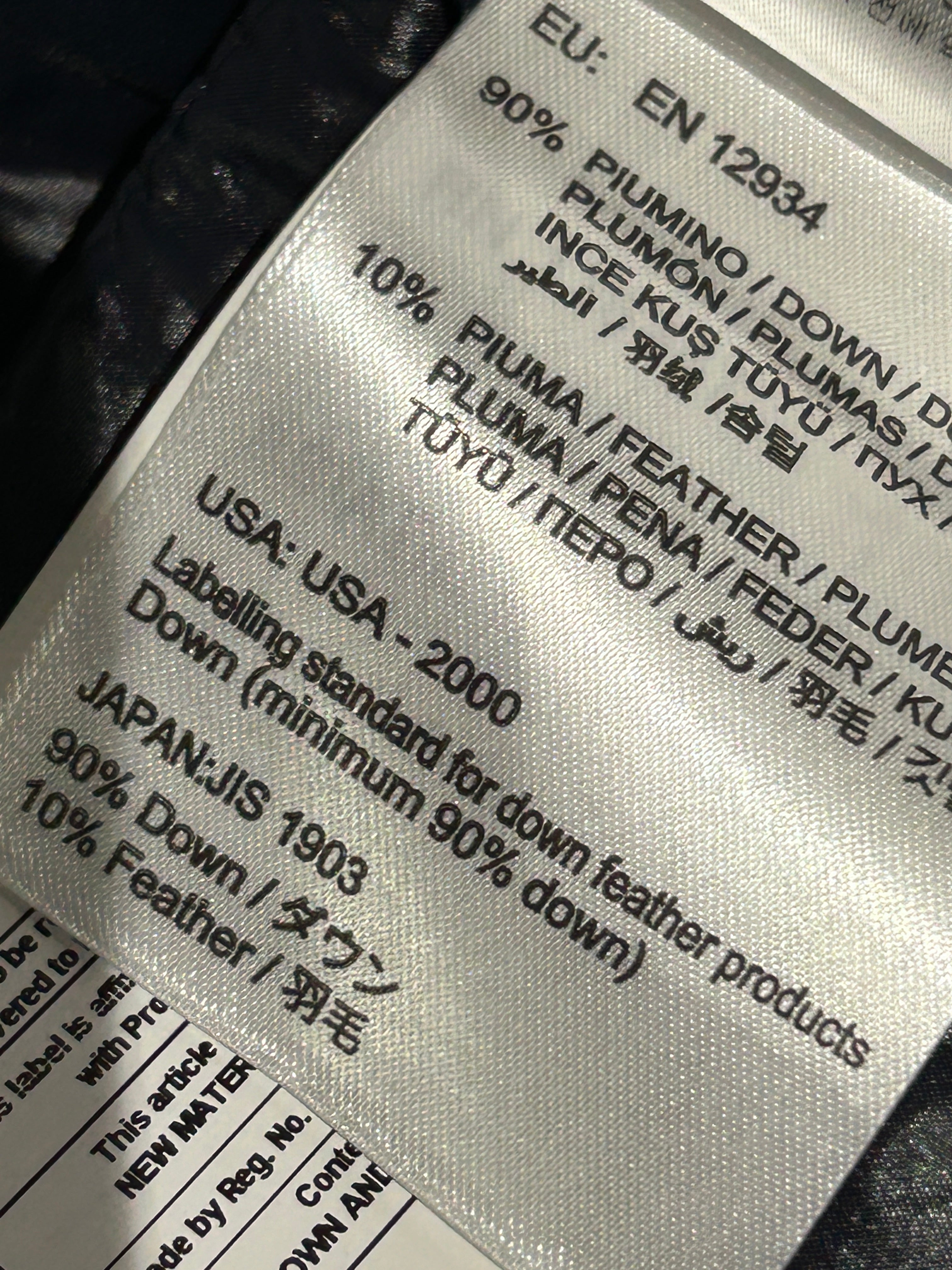 Navy Down Puffer Jacket W Fox Trim Hood