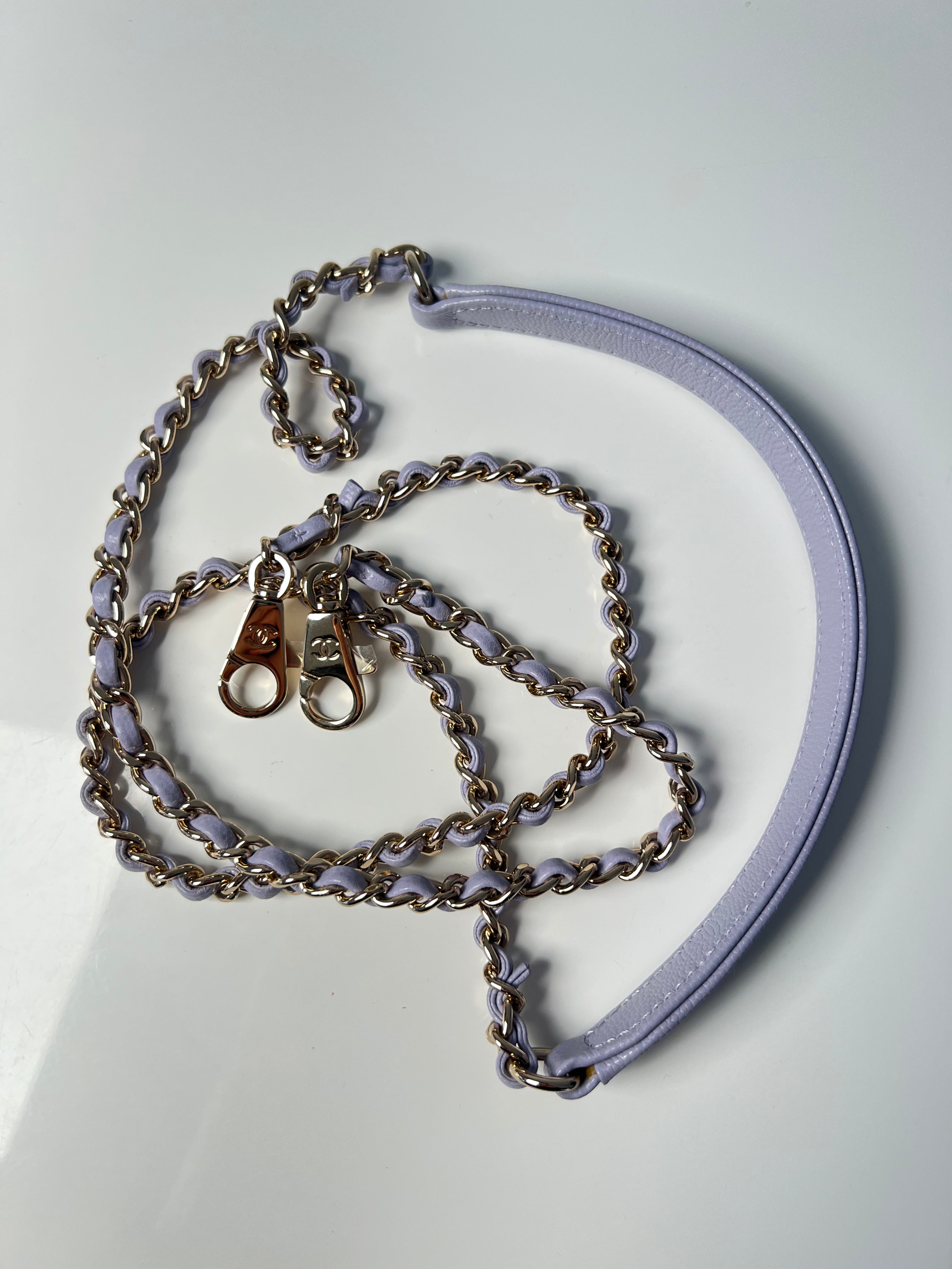 Lavender Quilted Caviar Mini Coco Top Handle Bag LGHW