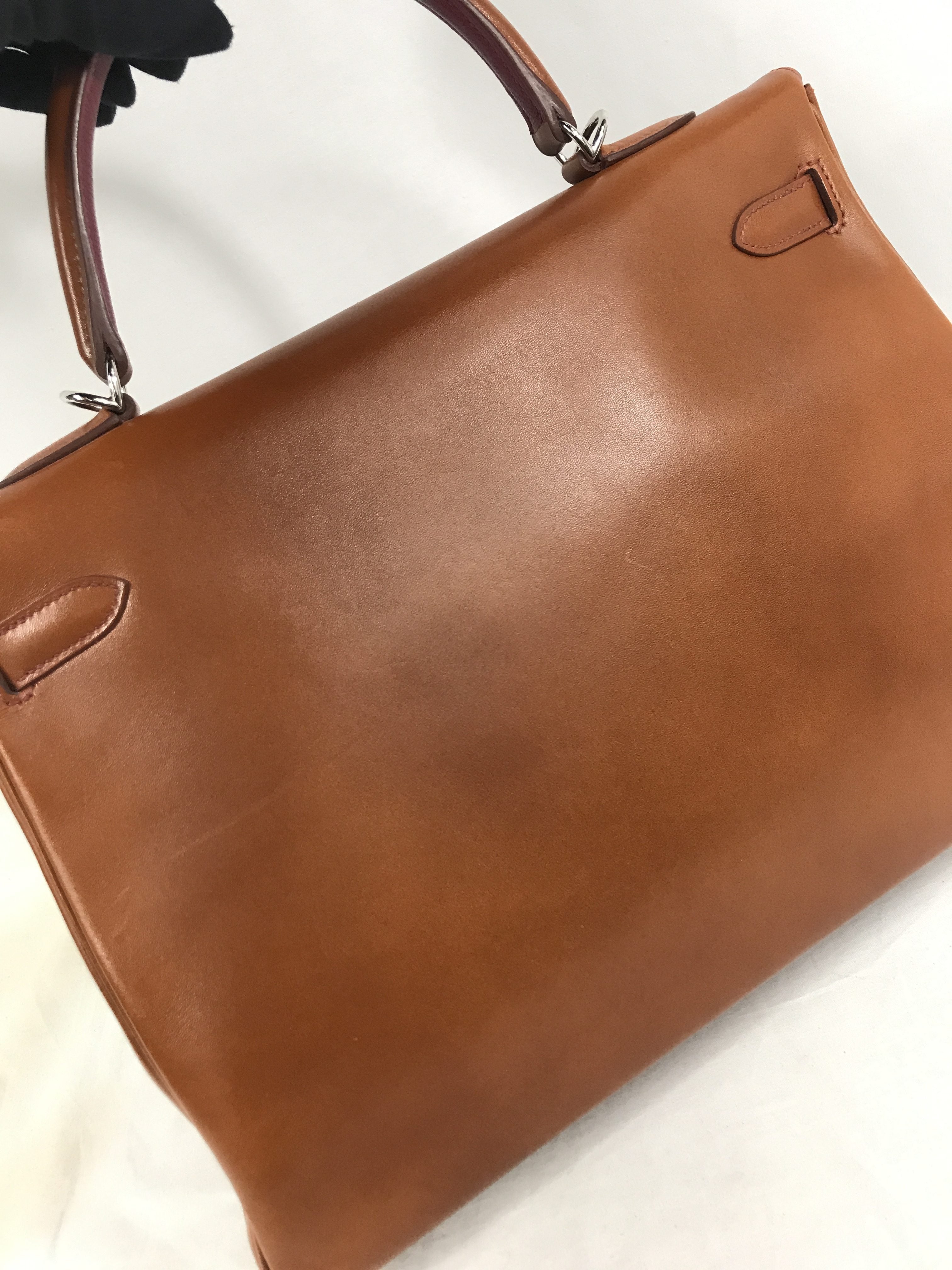 Special Order Gold Box Calf/Rouge H Chevre Mysore Leather Kelly 35 W/PHW