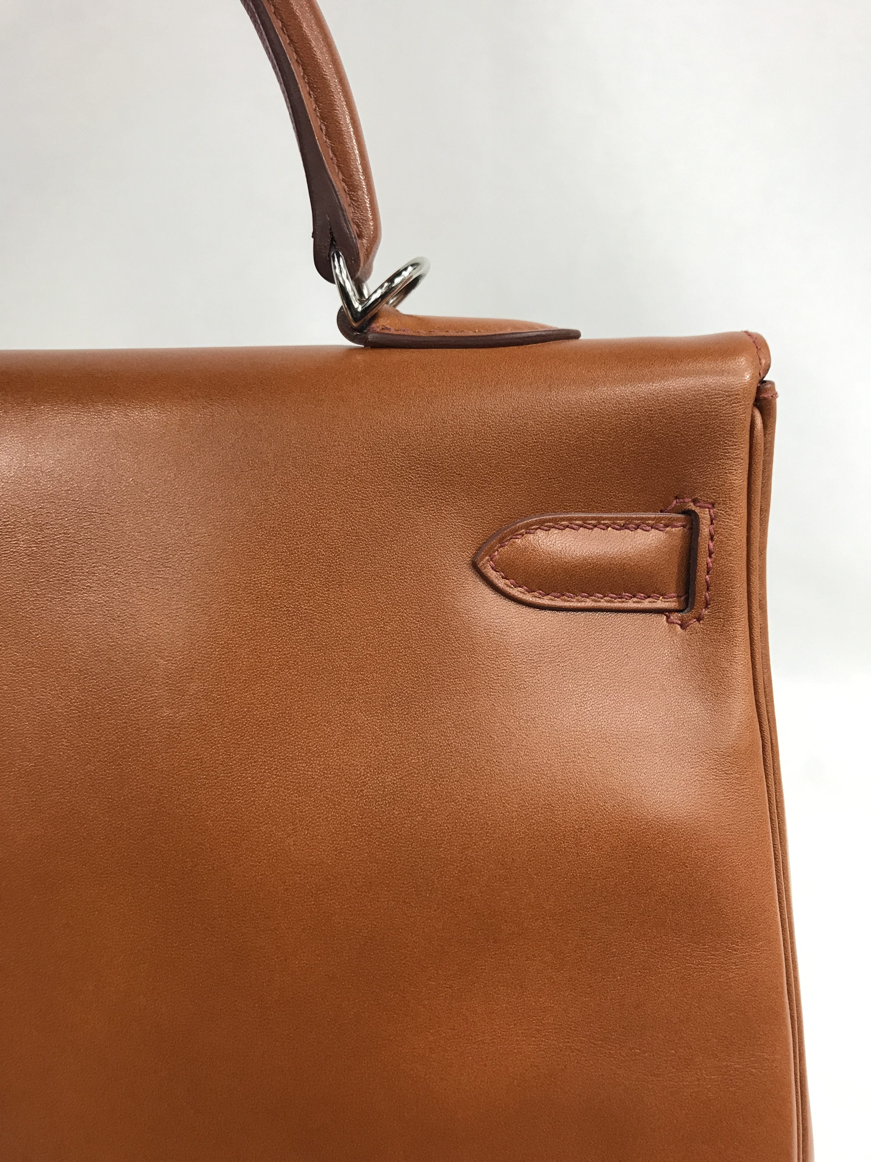 Special Order Gold Box Calf/Rouge H Chevre Mysore Leather Kelly 35 W/PHW