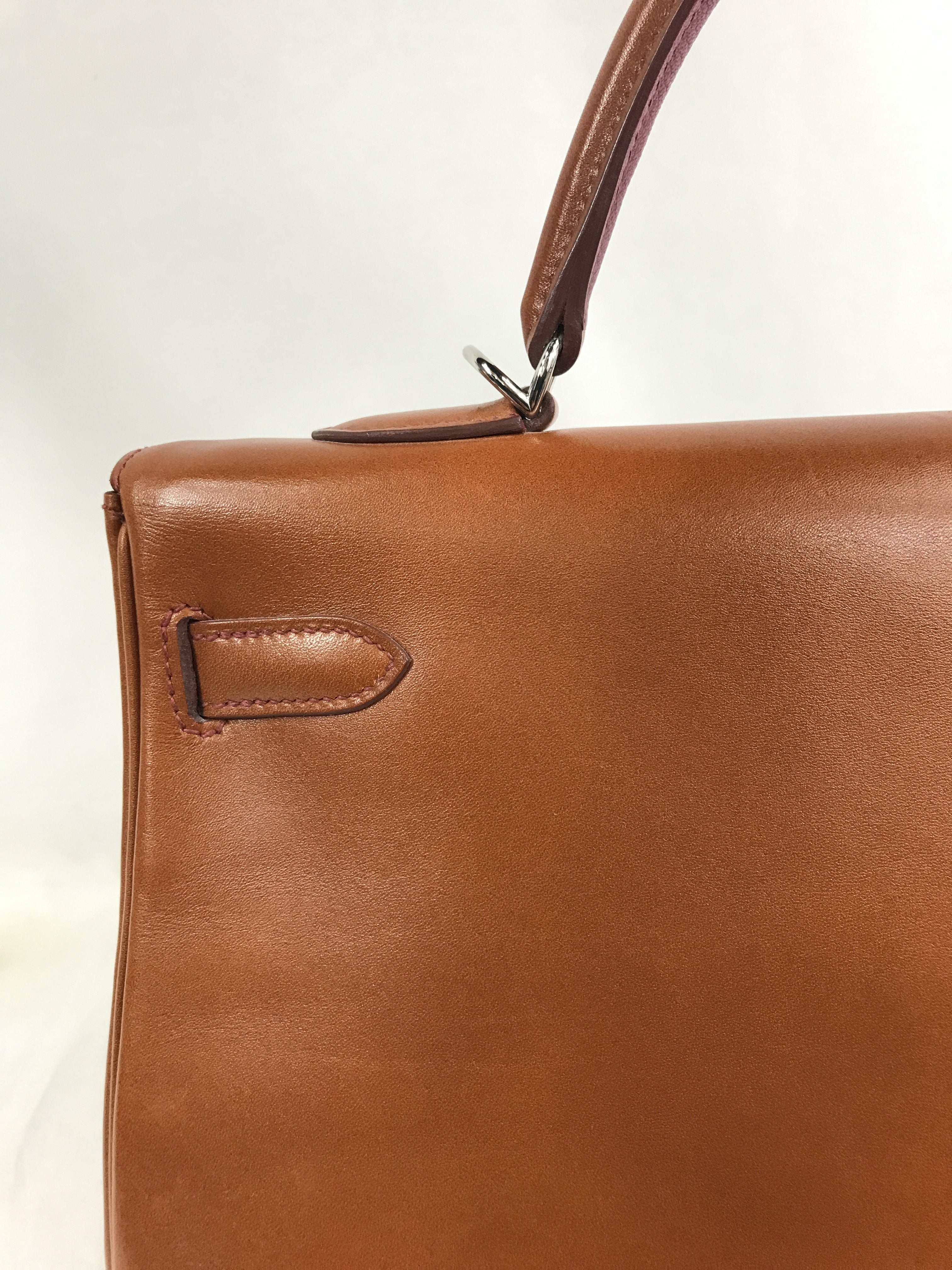 Special Order Gold Box Calf/Rouge H Chevre Mysore Leather Kelly 35 W/PHW