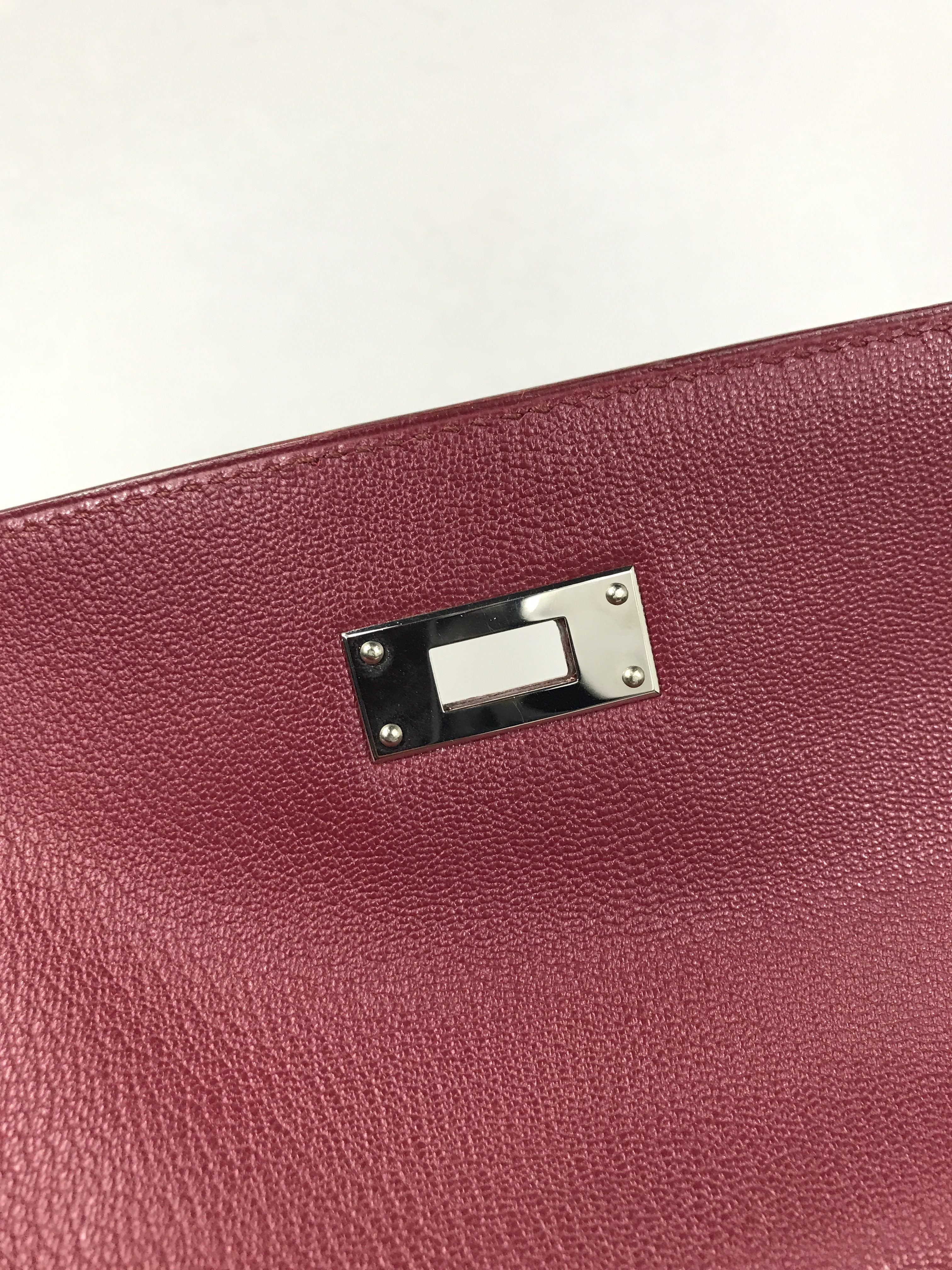 Special Order Gold Box Calf/Rouge H Chevre Mysore Leather Kelly 35 W/PHW
