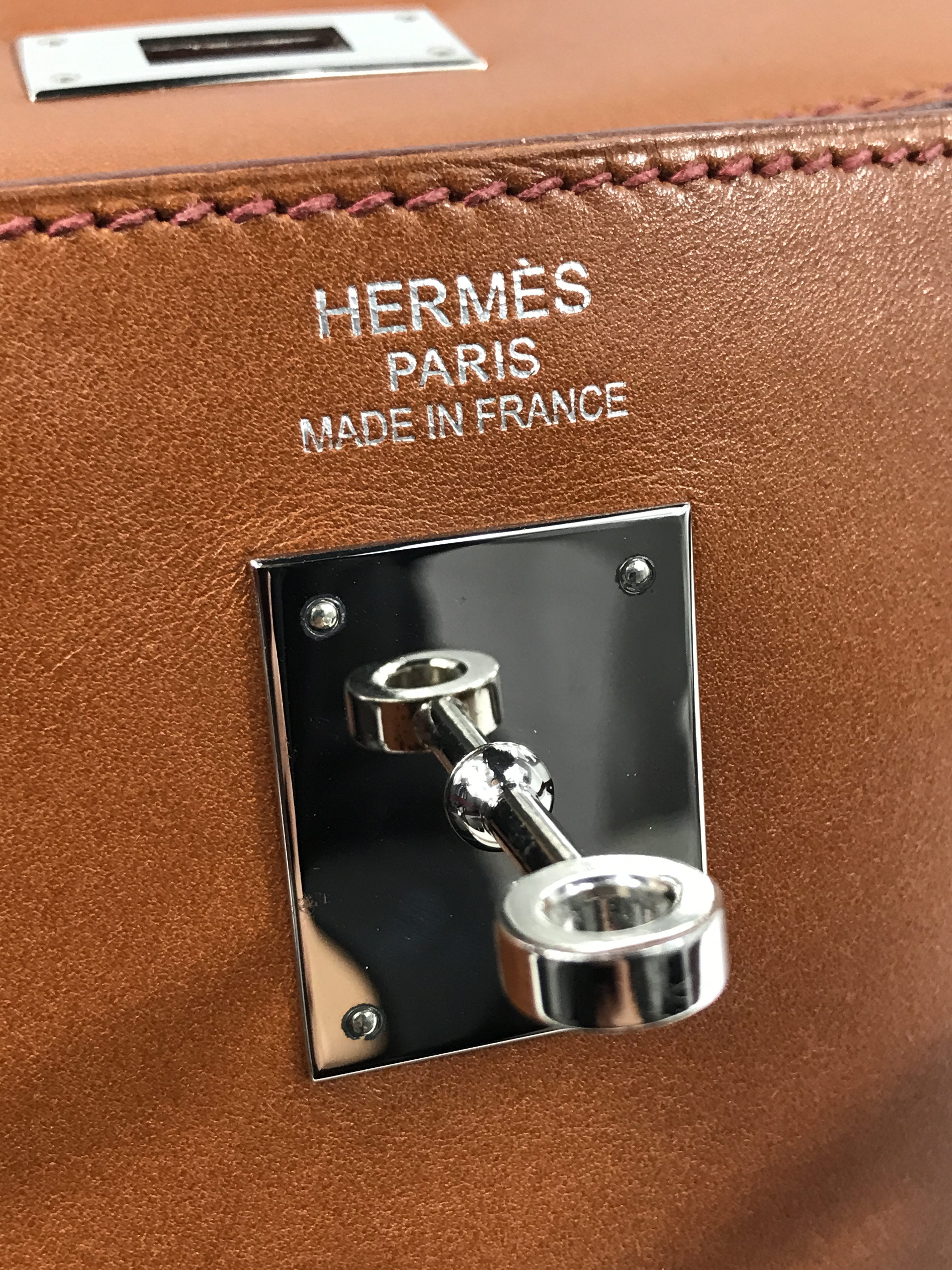 Special Order Gold Box Calf/Rouge H Chevre Mysore Leather Kelly 35 W/PHW