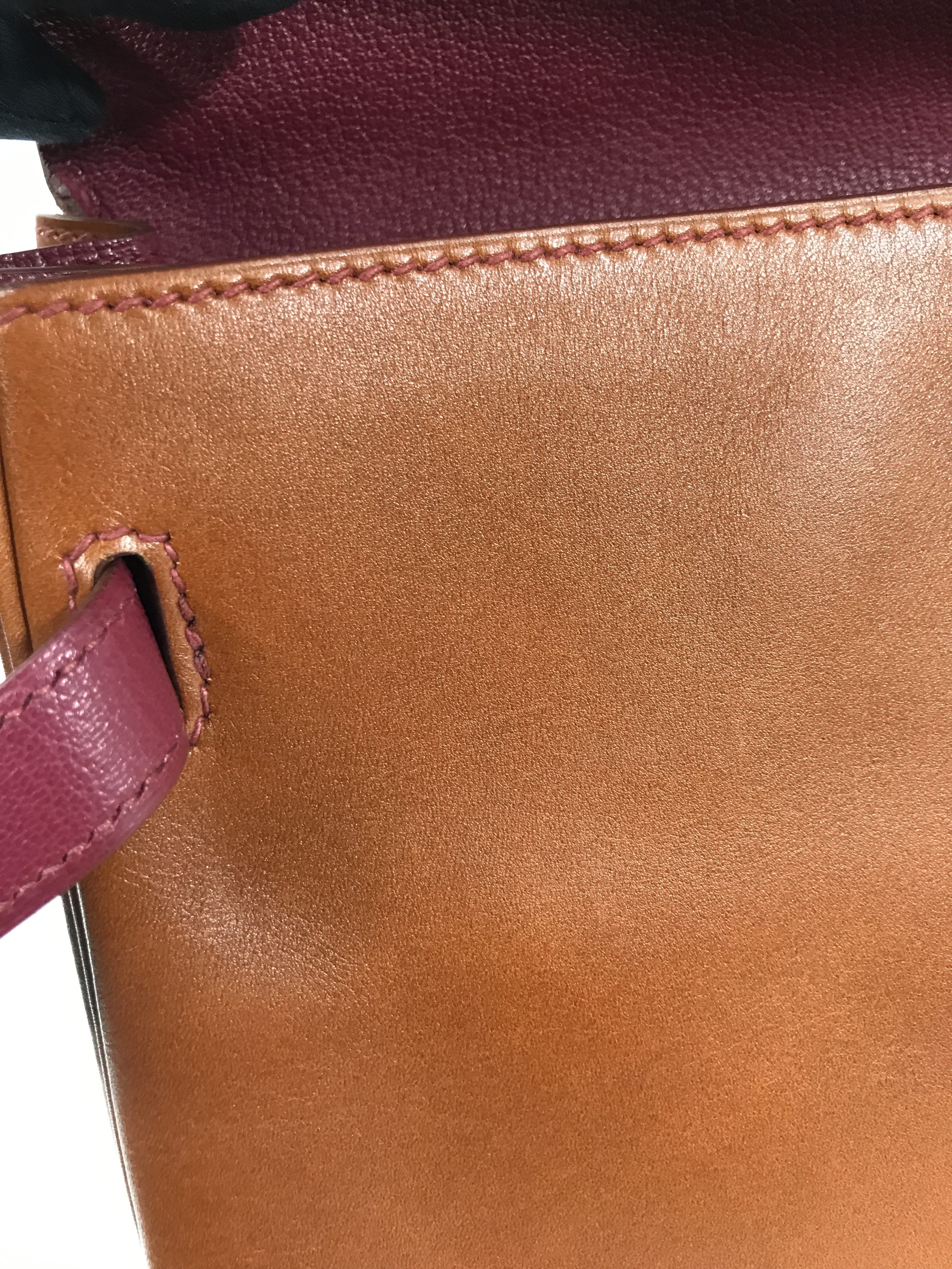 Special Order Gold Box Calf/Rouge H Chevre Mysore Leather Kelly 35 W/PHW