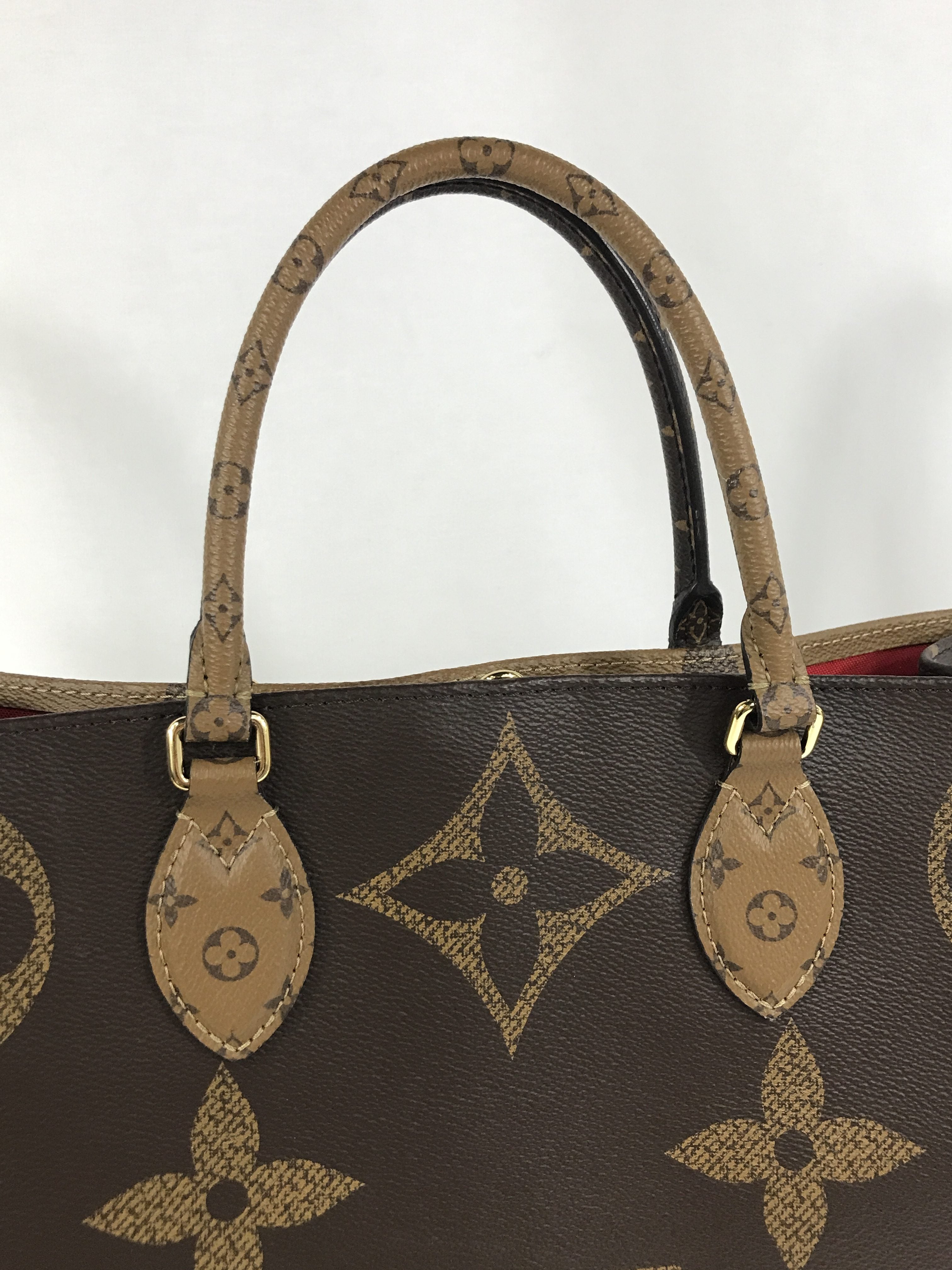 Brown Monogram Reverse Canvas OnTheGo GM Tote Bag W/GHW