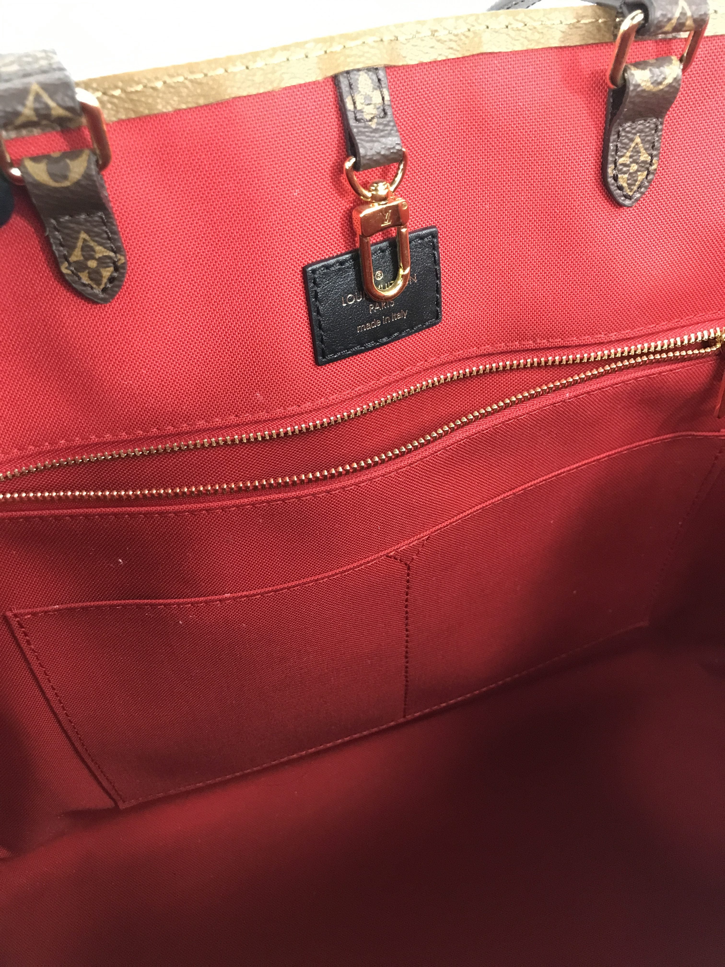 Brown Monogram Reverse Canvas OnTheGo GM Tote Bag W/GHW