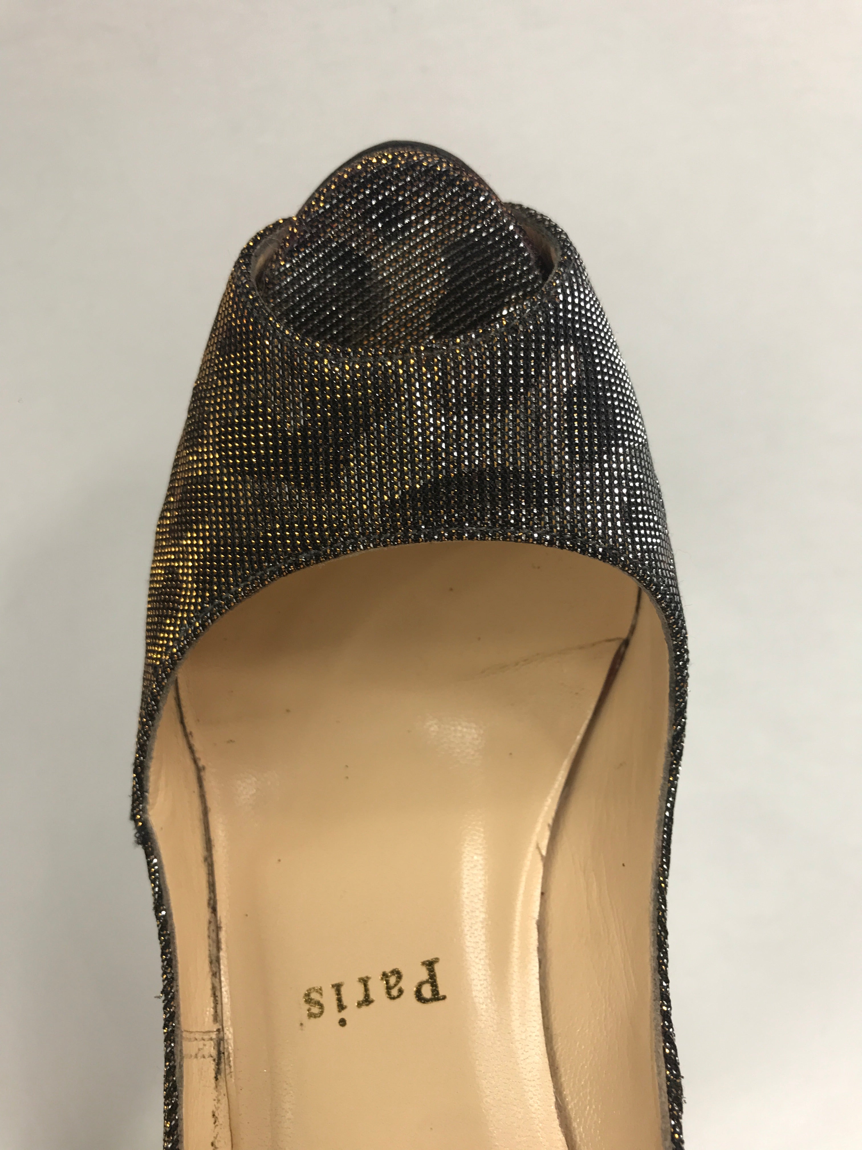 VeryPrive Leopard Sequins Print Platform Open Toe Pumps