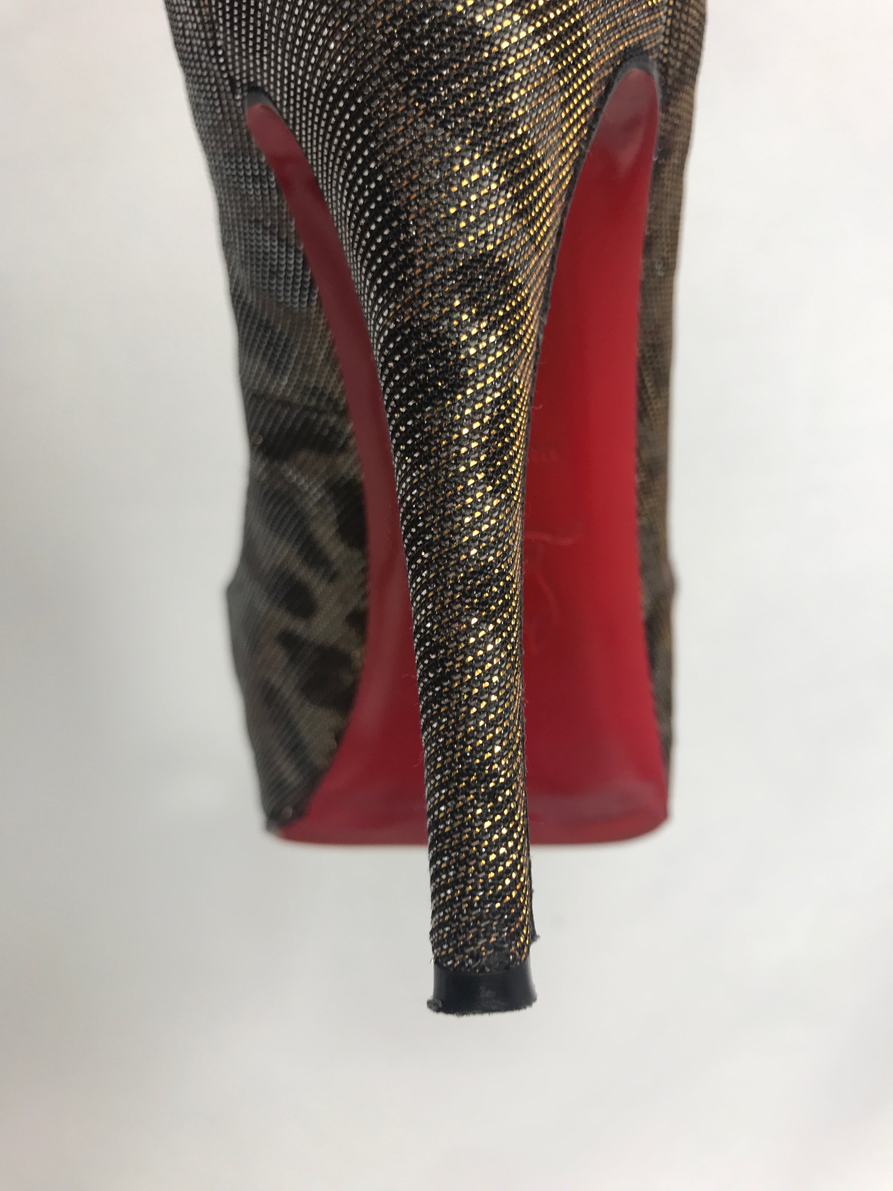 VeryPrive Leopard Sequins Print Platform Open Toe Pumps