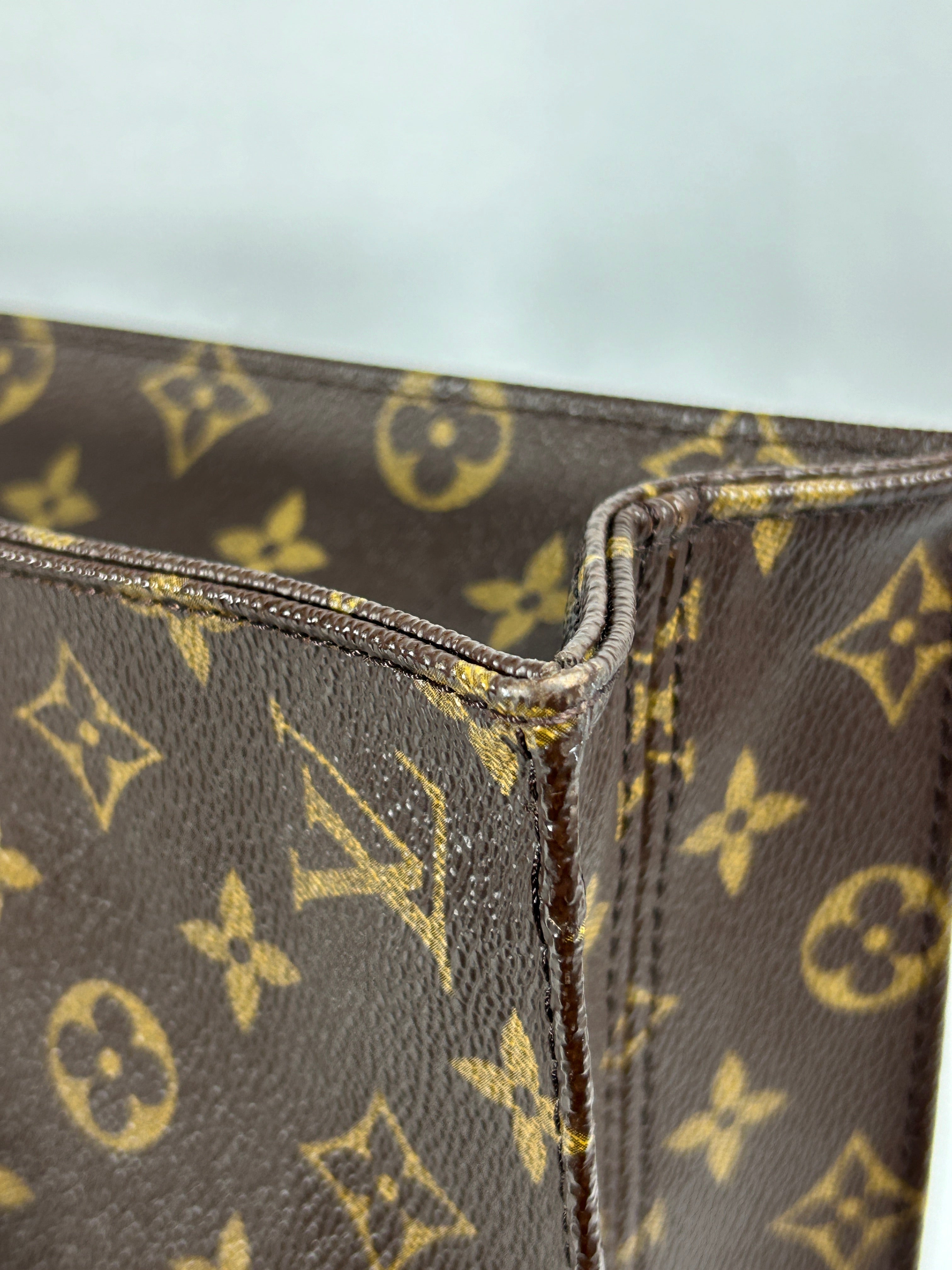 Monogram Coated Canvas Sac Plat Brown Bag w/GHW